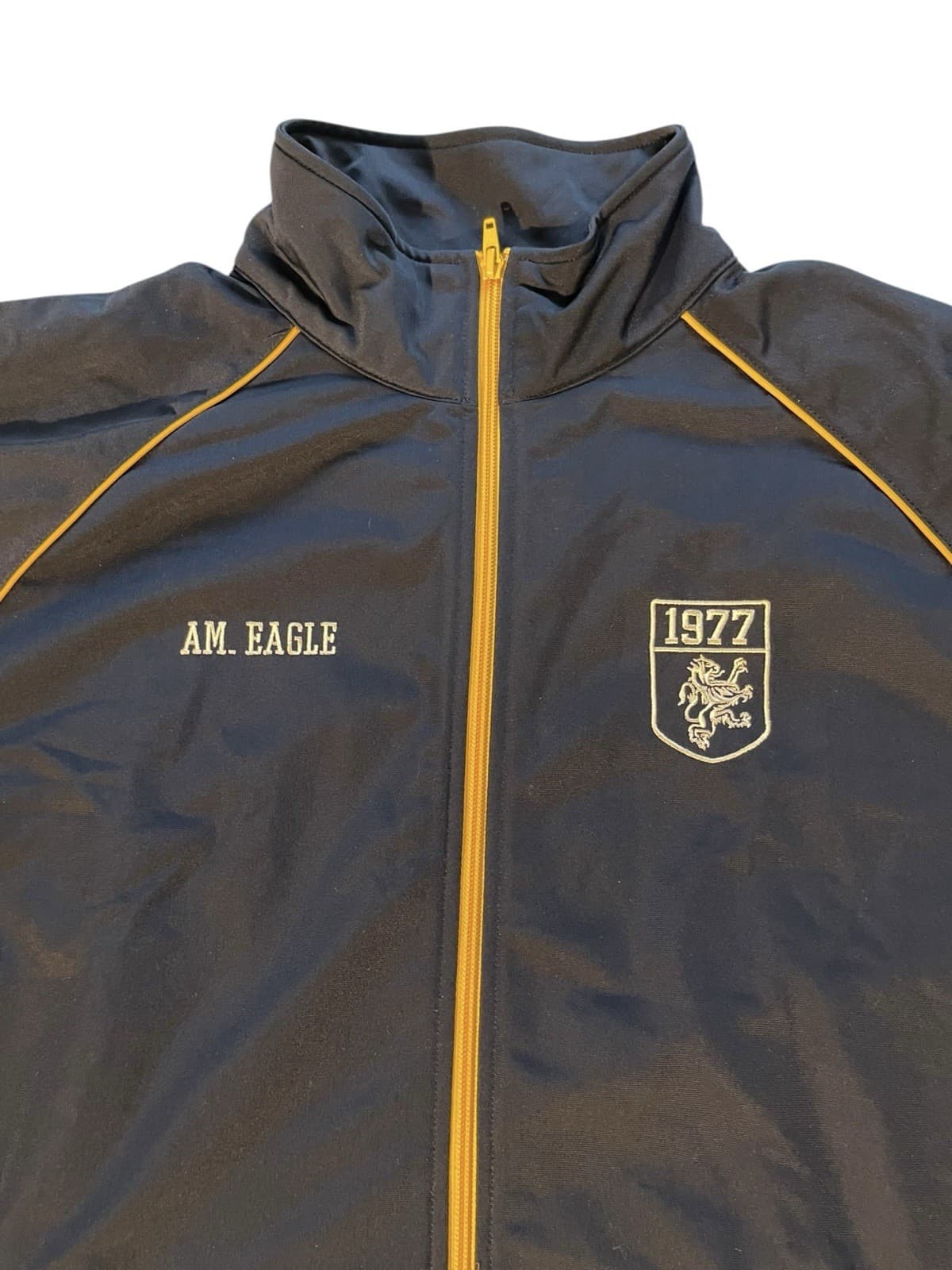 AMERICAN EAGLE Sportswear Y2K Zip Up Varsity Track Retro NAVY Jacket Men's Sz XL - Thumbnail 2