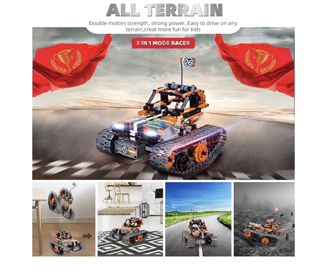 STEM 3-in-1 RC Car/Robot/Tank 392pcs | Ages 8-12 | Remote Control - Thumbnail 6