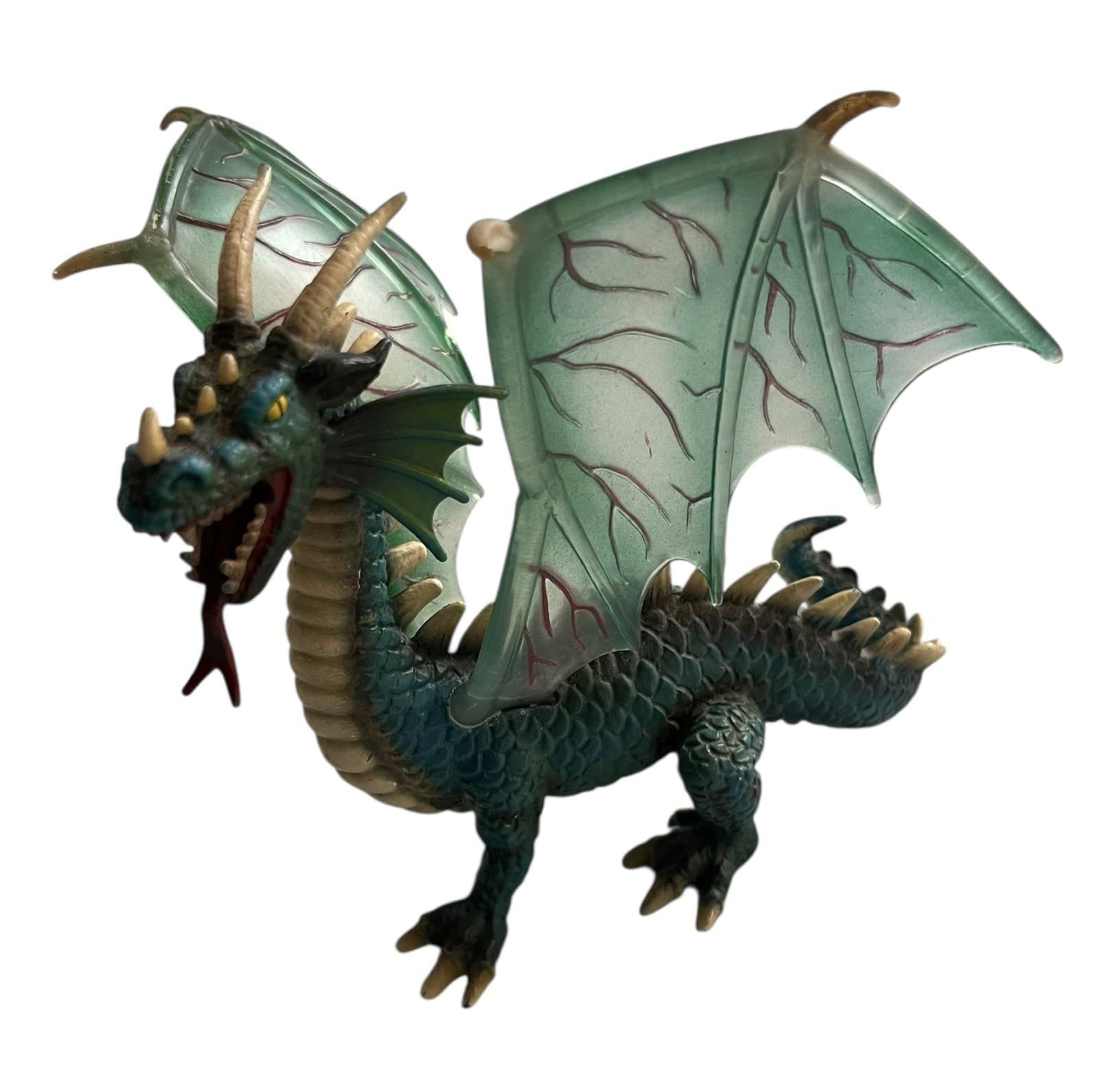 Schleich 2003 World of Knights Medieval Green Dragon 6" Winged Dragon Figure Toy - Thumbnail 6