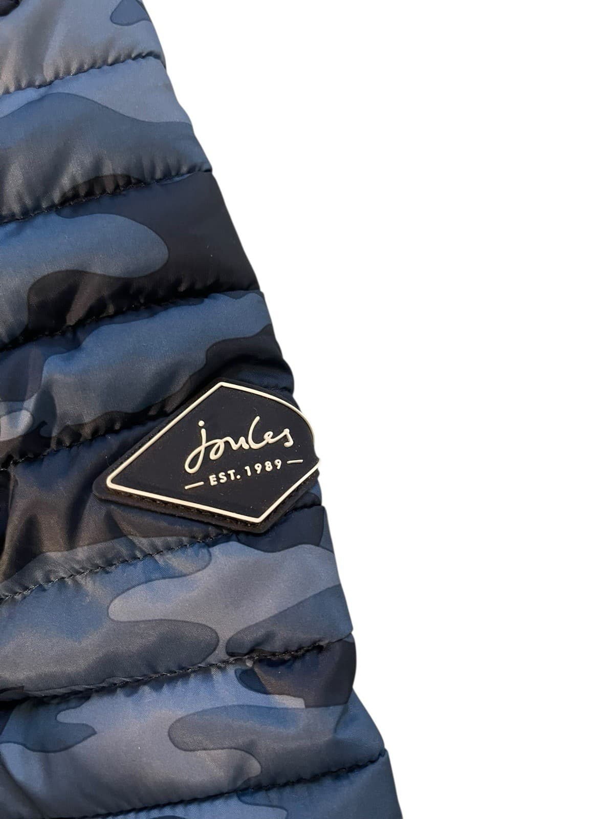 Joules Youth Full Zip Hooded Puffer Jacket Size 3 Blue Camo New - Thumbnail 4