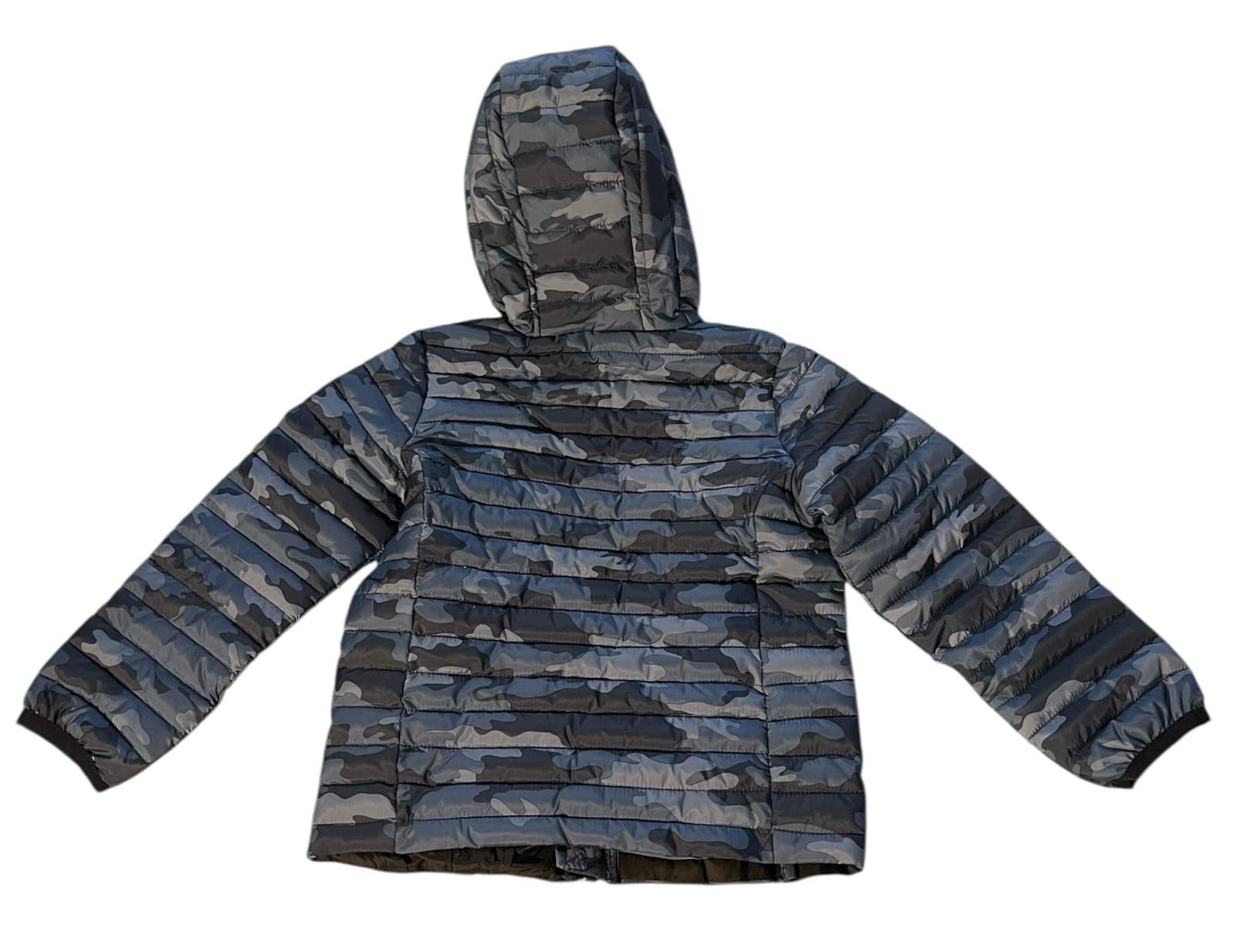 Joules Youth Full Zip Hooded Puffer Jacket Size 3 Blue Camo New - Thumbnail 7