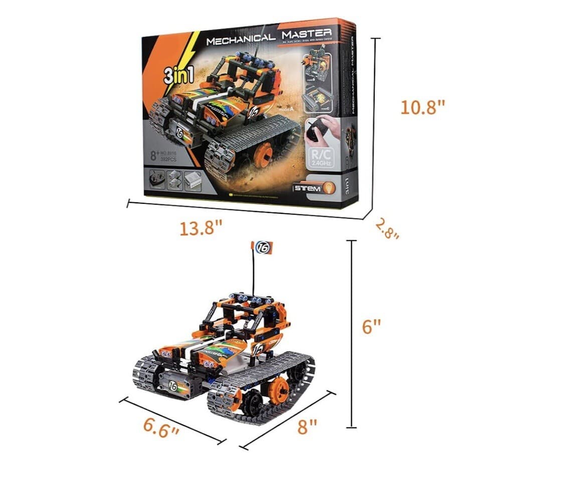 STEM 3-in-1 RC Car/Robot/Tank 392pcs | Ages 8-12 | Remote Control - Thumbnail 8