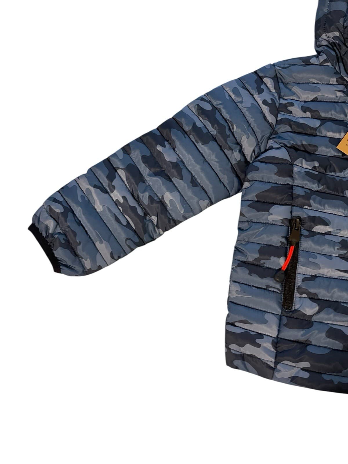 Joules Youth Full Zip Hooded Puffer Jacket Size 3 Blue Camo New - Thumbnail 5