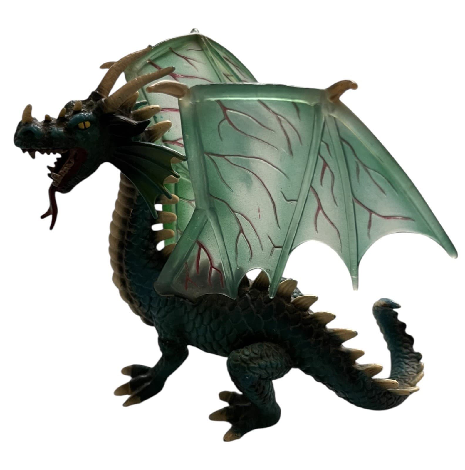 Schleich 2003 World of Knights Medieval Green Dragon 6" Winged Dragon Figure Toy - Thumbnail 3