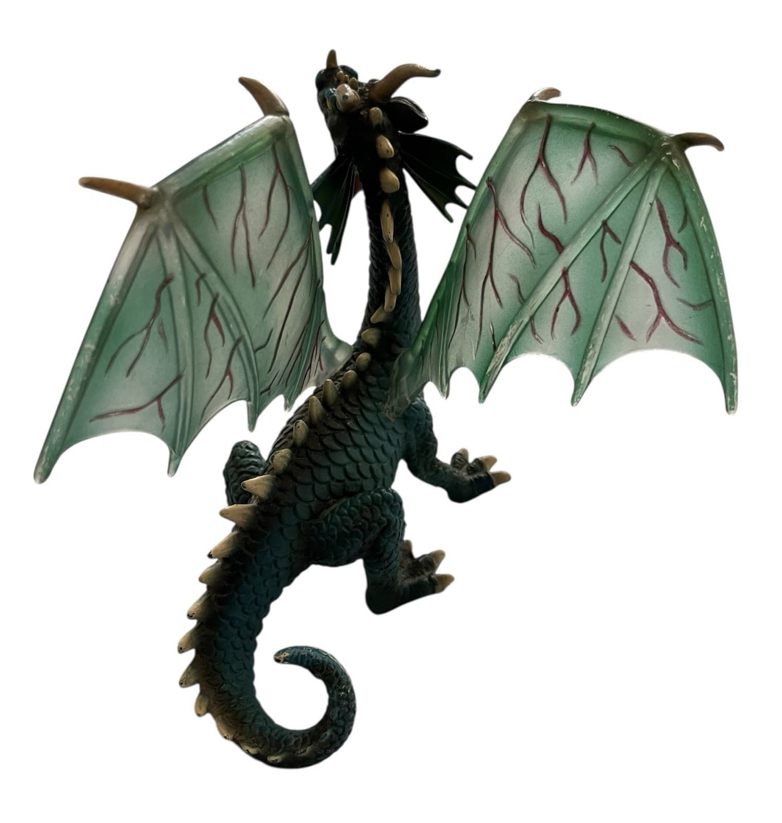 Schleich 2003 World of Knights Medieval Green Dragon 6" Winged Dragon Figure Toy - Thumbnail 4