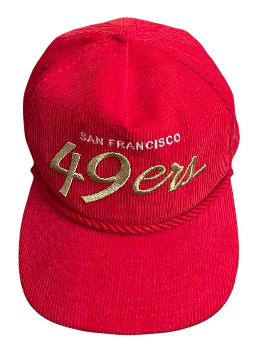 San Francisco 49ers New Era Throwback Corduroy Golfer Snapback Roped Hat Red - Thumbnail 9