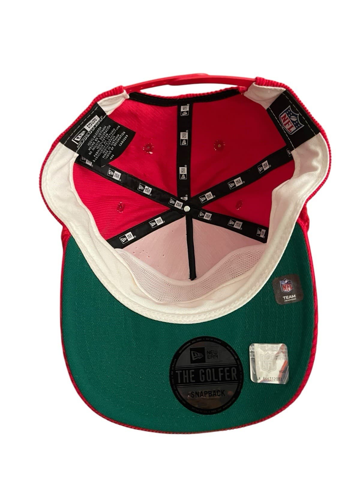 San Francisco 49ers New Era Throwback Corduroy Golfer Snapback Roped Hat Red - Thumbnail 5