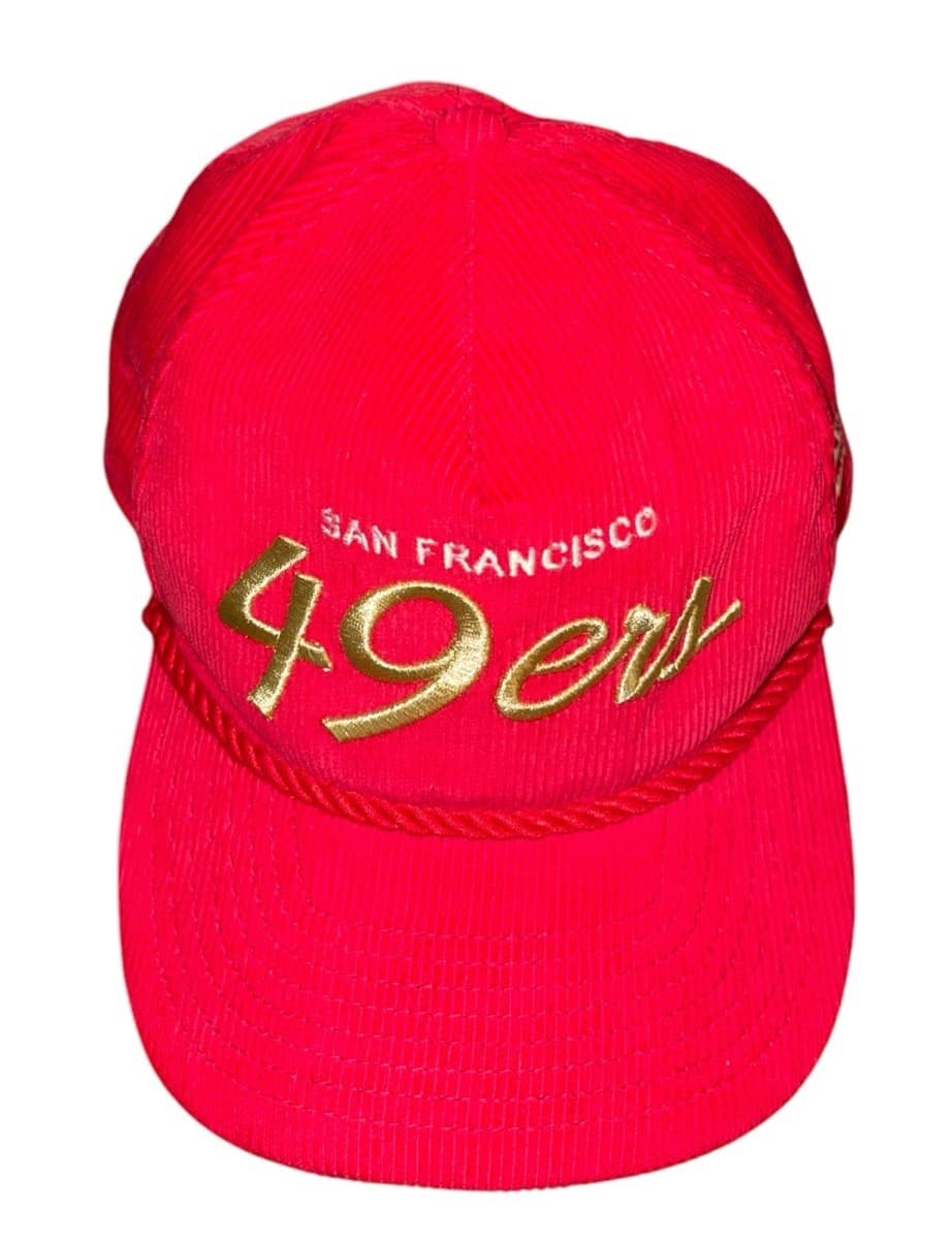 San Francisco 49ers New Era Throwback Corduroy Golfer Snapback Roped Hat Red - Thumbnail 3