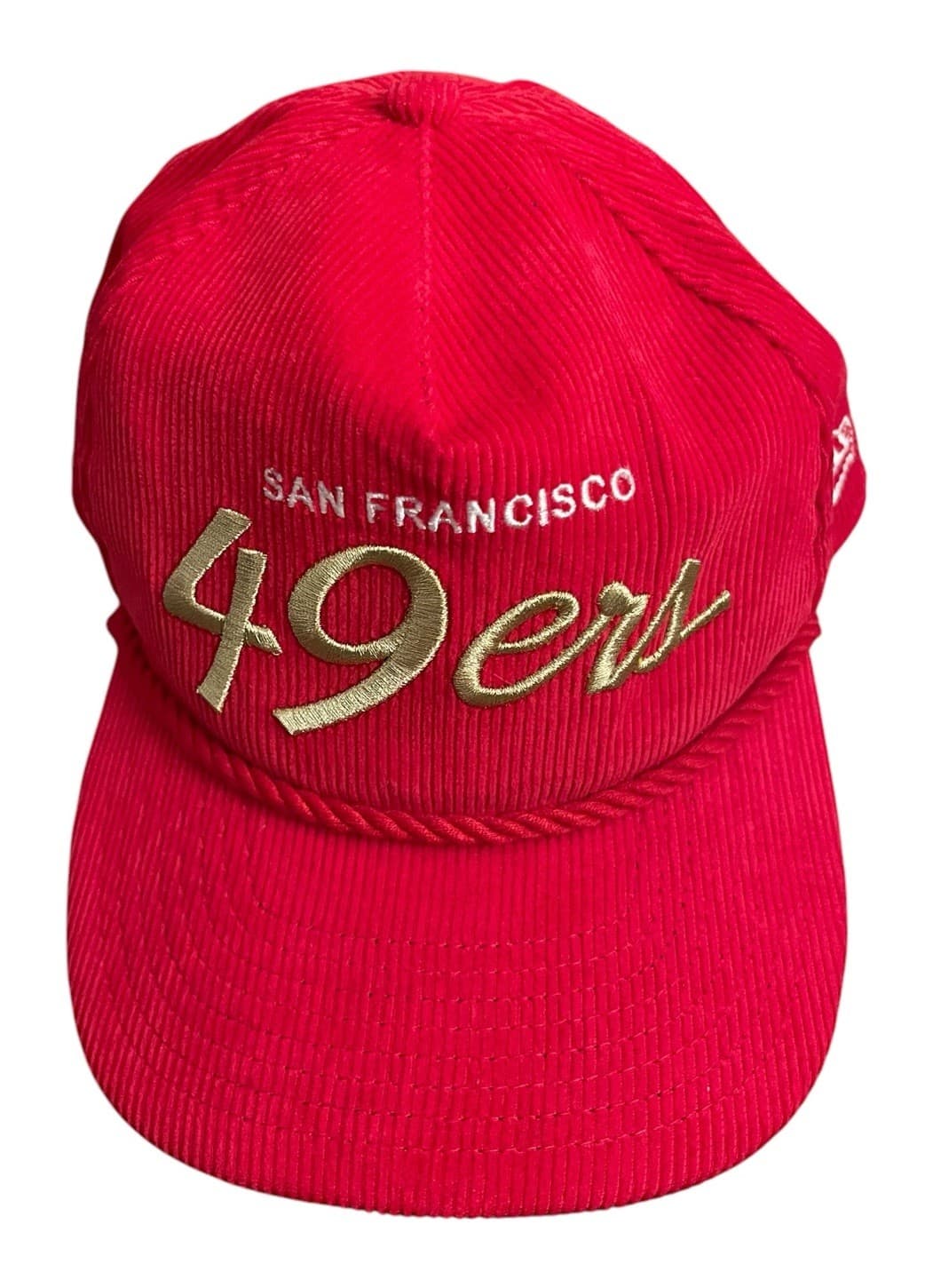 San Francisco 49ers New Era Throwback Corduroy Golfer Snapback Roped Hat Red - Thumbnail 10