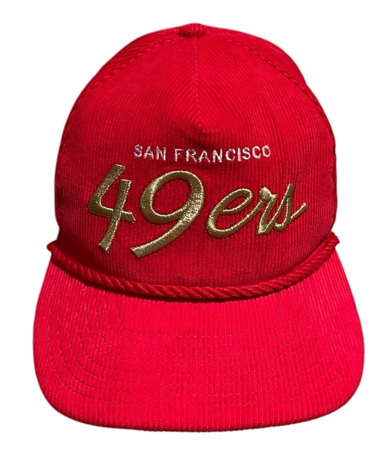 San Francisco 49ers New Era Throwback Corduroy Golfer Snapback Roped Hat Red - Thumbnail 2