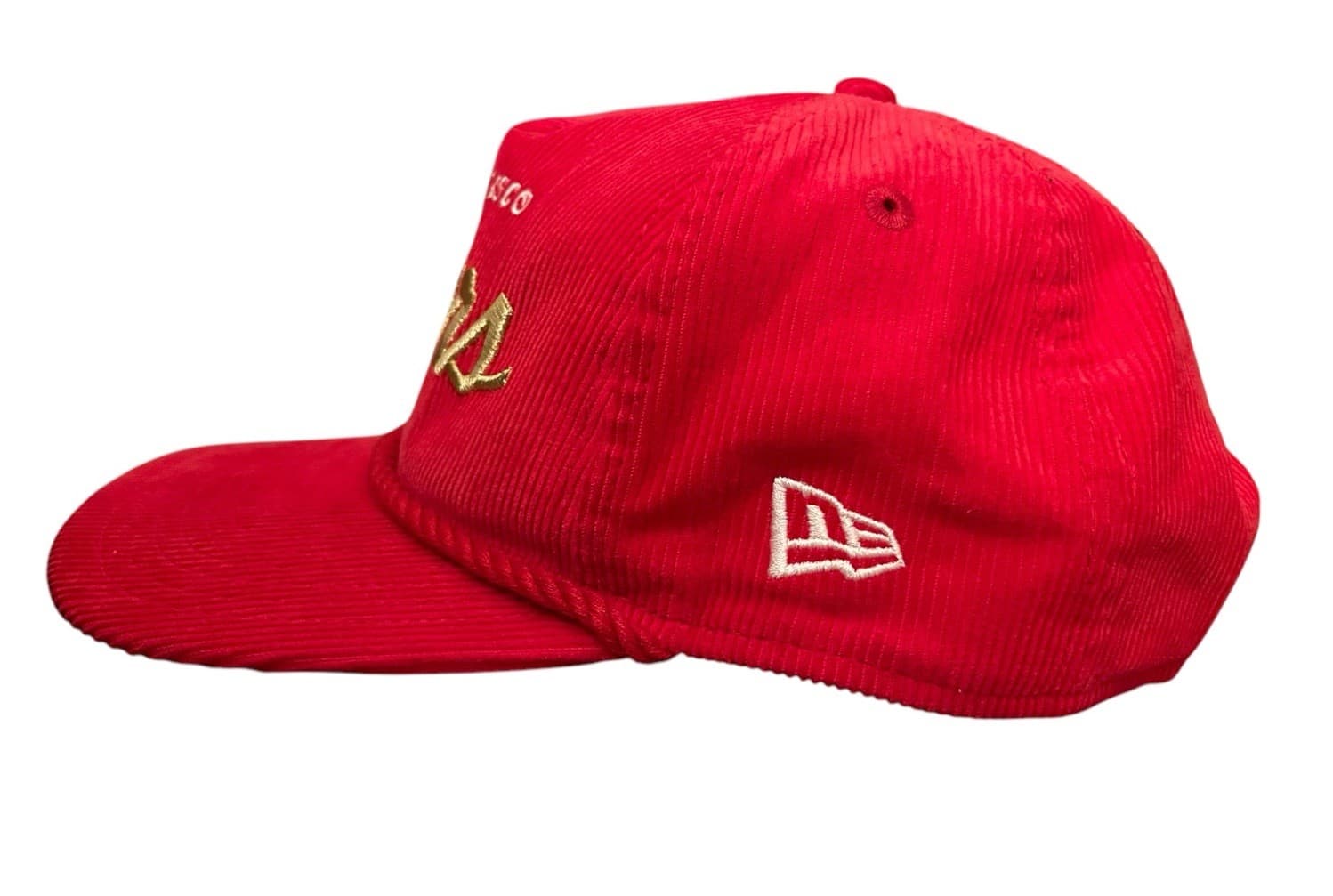 San Francisco 49ers New Era Throwback Corduroy Golfer Snapback Roped Hat Red - Thumbnail 7