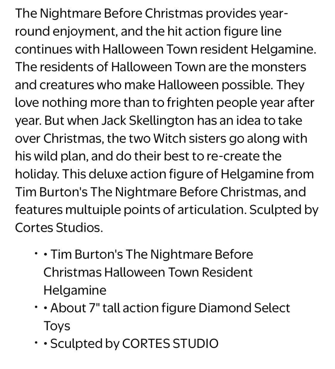 Diamond Select Nightmare Before Christmas Helgamine Action Figure Walgreens RARE - Thumbnail 4