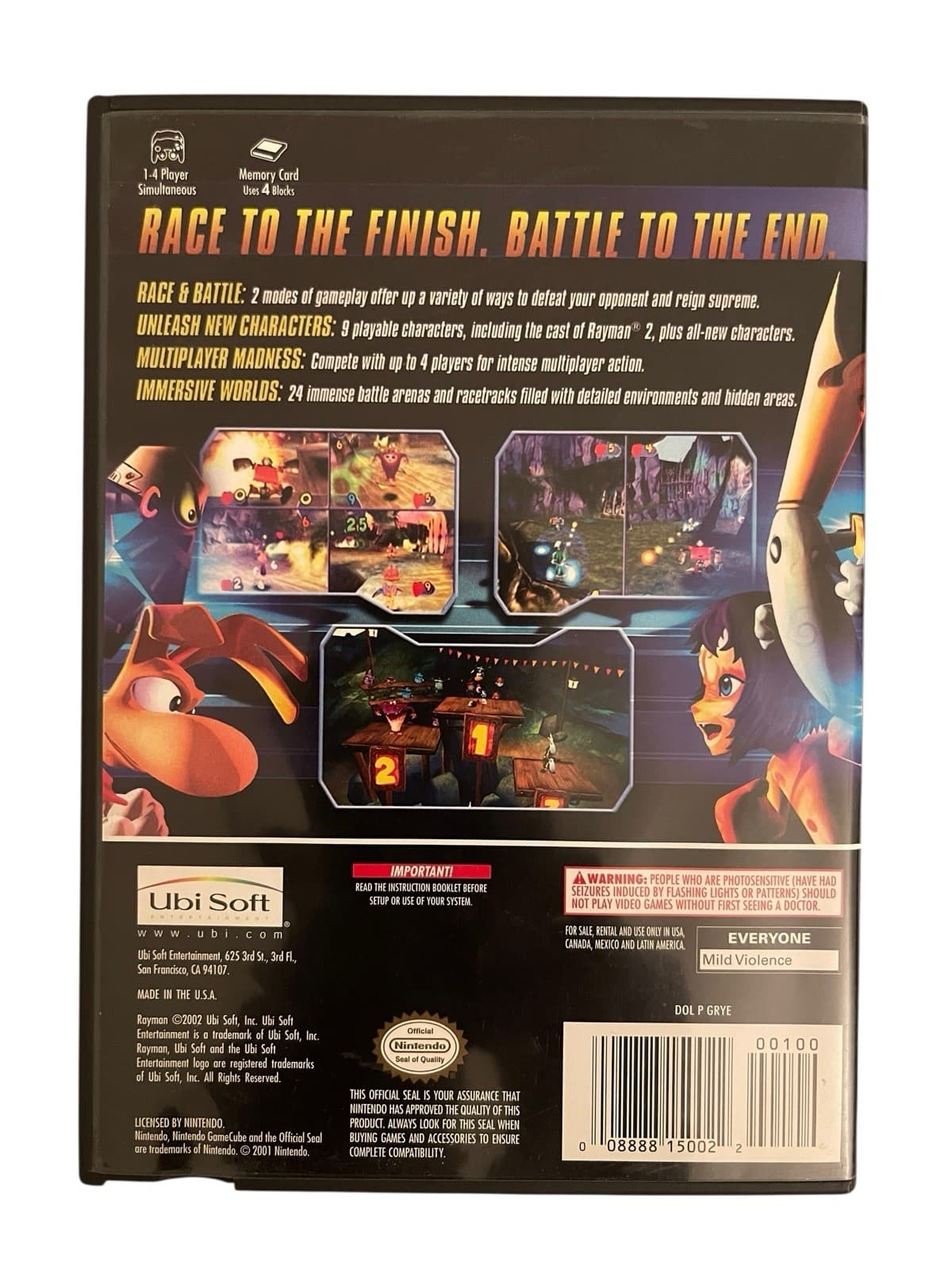Rayman Arena 2002 Nintendo GameCube Video Game Ubisoft No Manual - Thumbnail 5