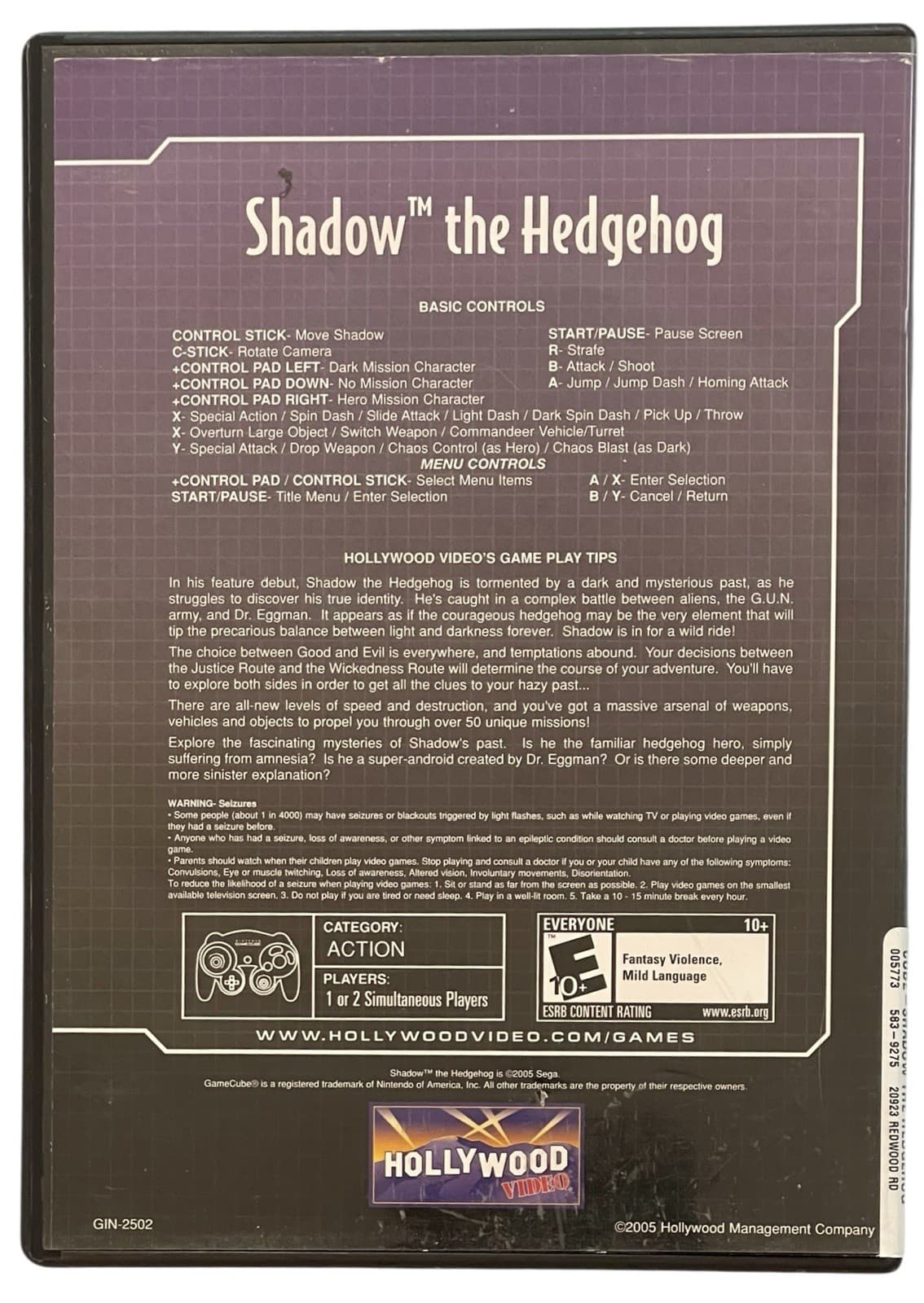 Shadow the Hedgehog (Nintendo GameCube, 2005) Tested and Working - Thumbnail 4