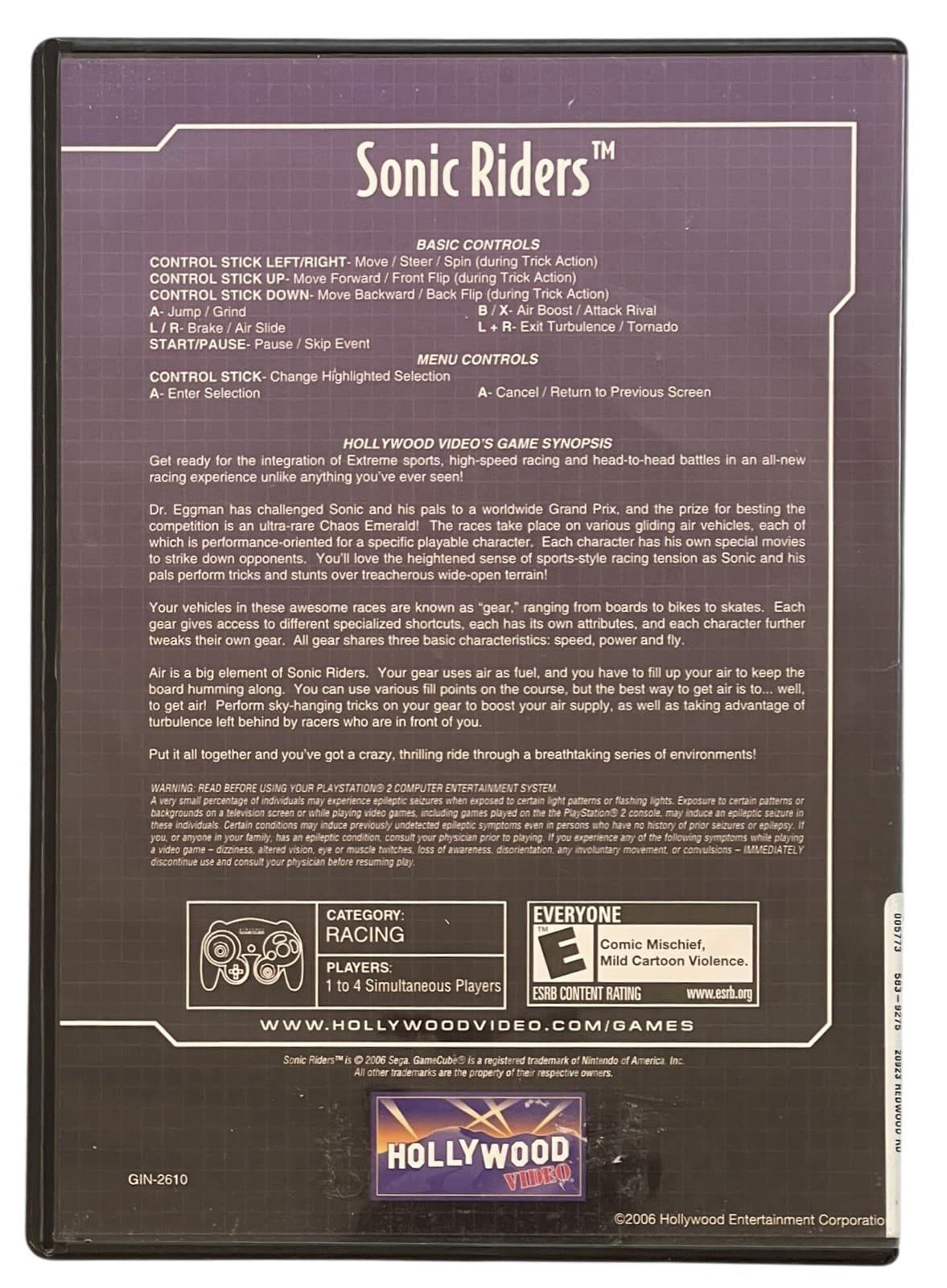 Sonic Riders (Nintendo GameCube, 2006) No Manual - Thumbnail 5