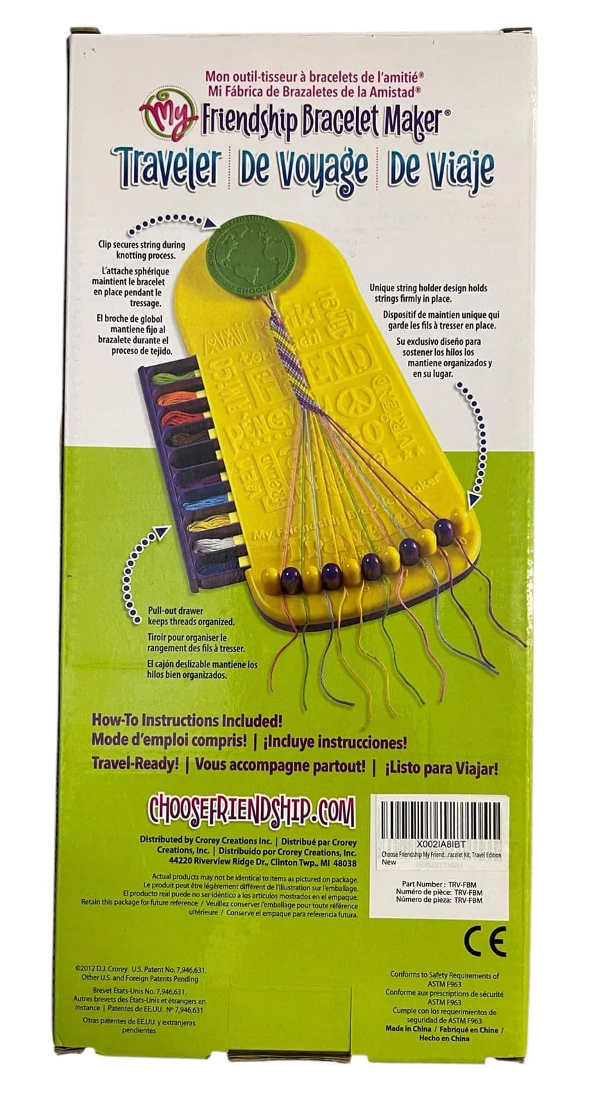 My Friendship Bracelet Maker Traveler Kids Craft Precut Threads Crafting - Thumbnail 2