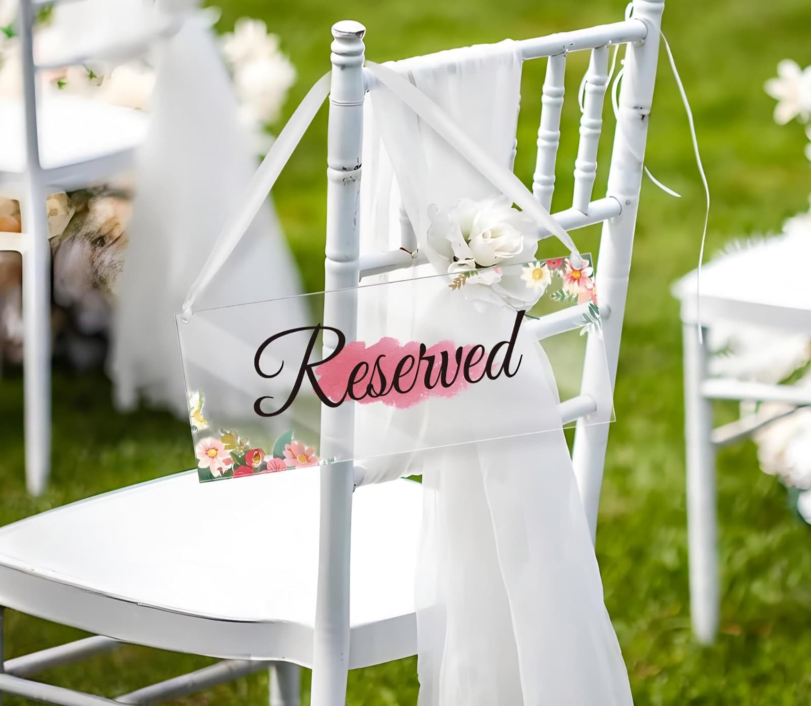 6 Piece Acrylic RESERVED Seating Hanging Signs - Thumbnail 2