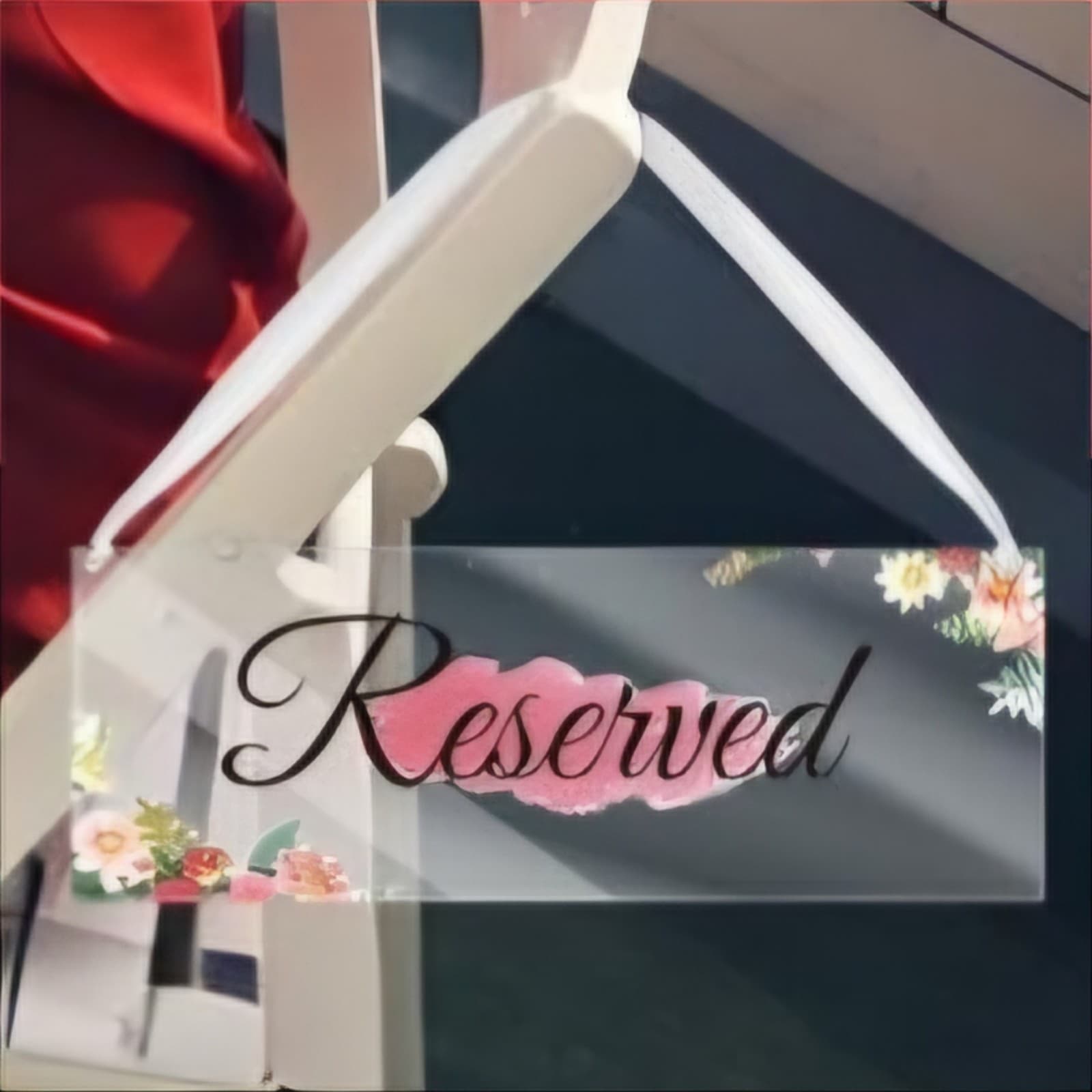 6 Piece Acrylic RESERVED Seating Hanging Signs - Thumbnail 4