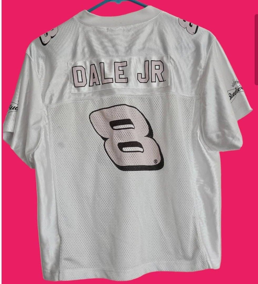VTG WINNERS CIRCLE LADIES MESH JERSEY CROP TOP DALE JR BUDWEISER XL - Thumbnail 2