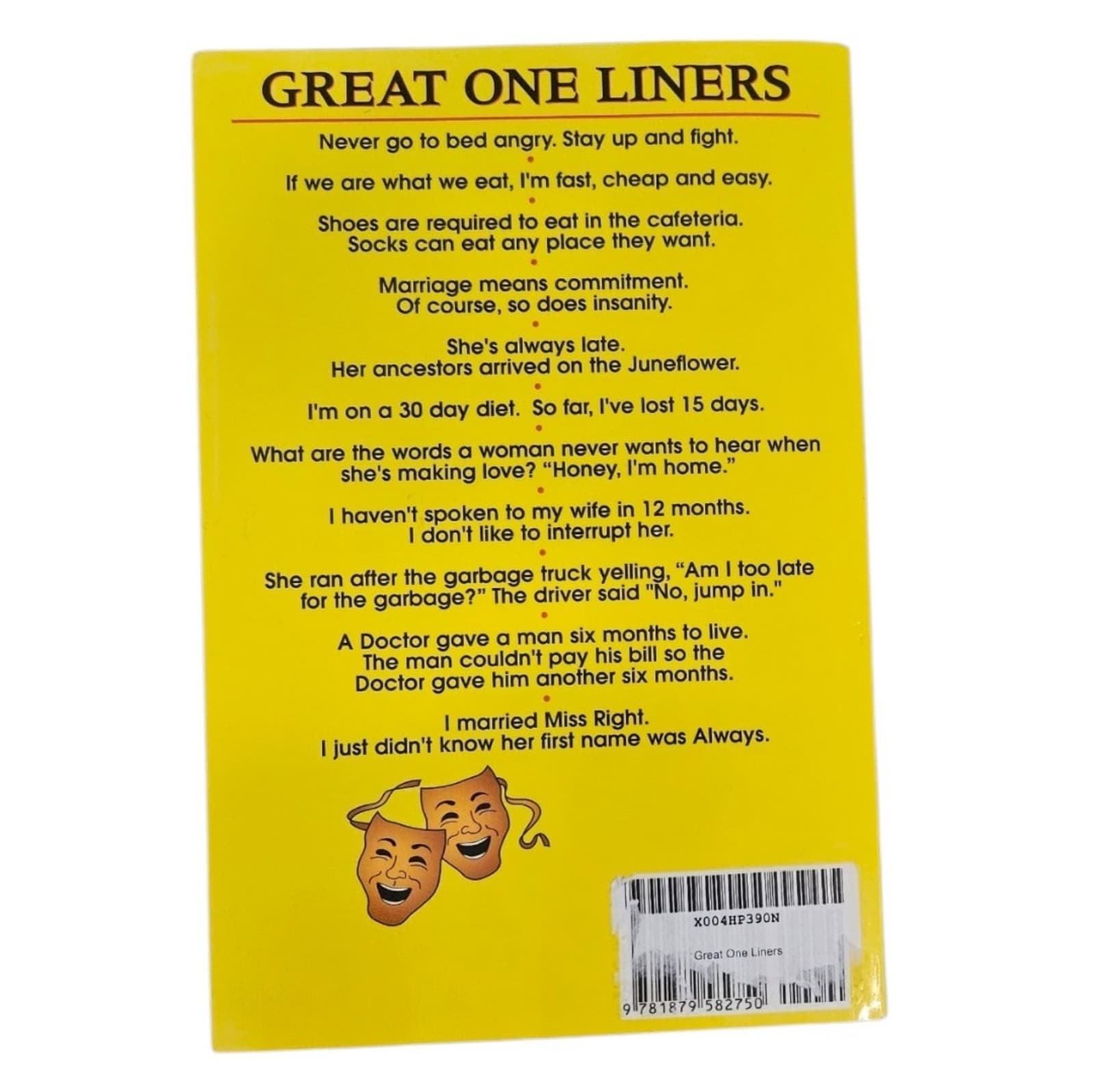 Great One Liners Book by Marci Kamien - Puns & Jokes (ISBN 9781879582750) - Thumbnail 2
