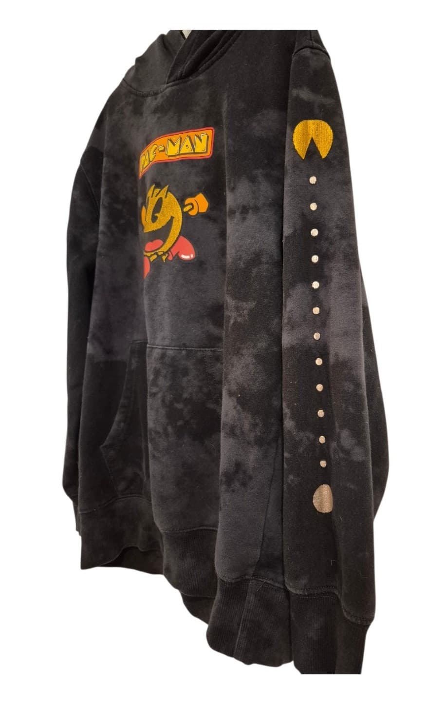 Pac-Man Kids Size L 10/12 Black Tie Dye Hoodie Bandai Namco Retro Gaming - Thumbnail 6