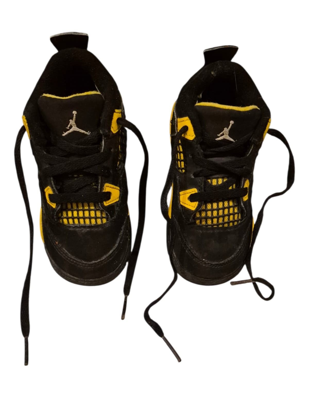 Nike Air Jordan 4 Retro TD Thunder Toddler Size 7C Black Yellow - Thumbnail 4