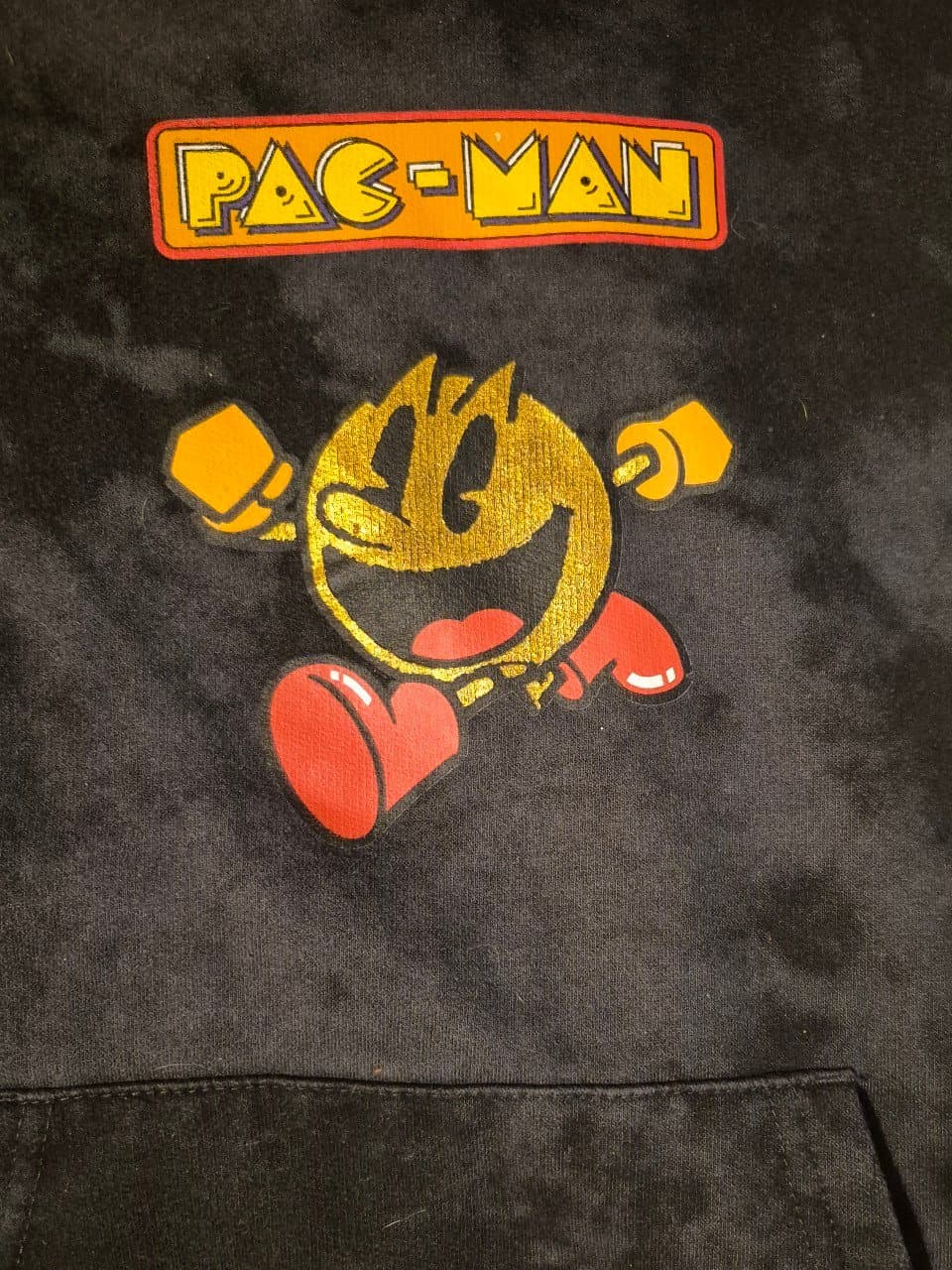 Pac-Man Kids Size L 10/12 Black Tie Dye Hoodie Bandai Namco Retro Gaming - Thumbnail 4