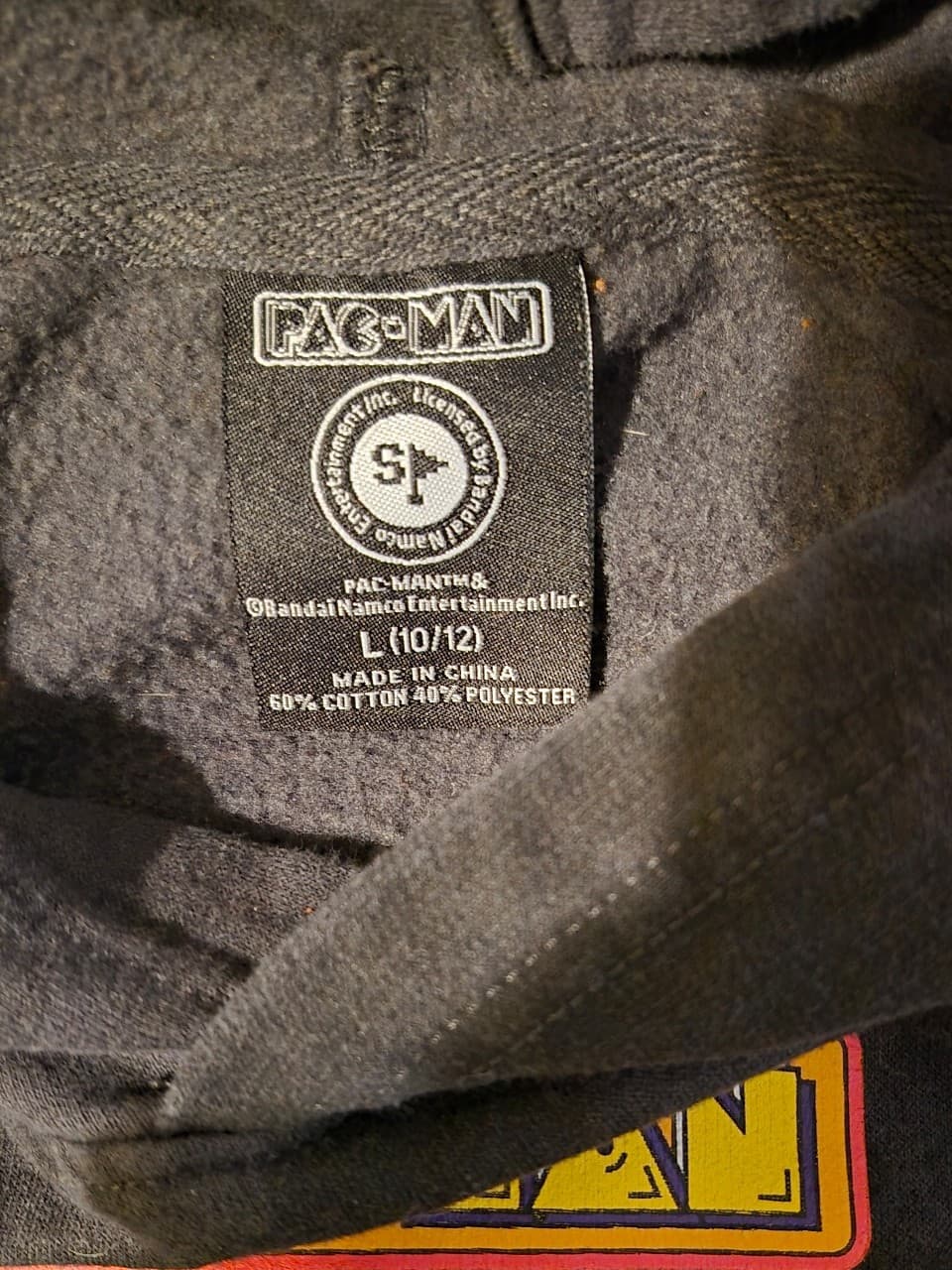Pac-Man Kids Size L 10/12 Black Tie Dye Hoodie Bandai Namco Retro Gaming - Thumbnail 5