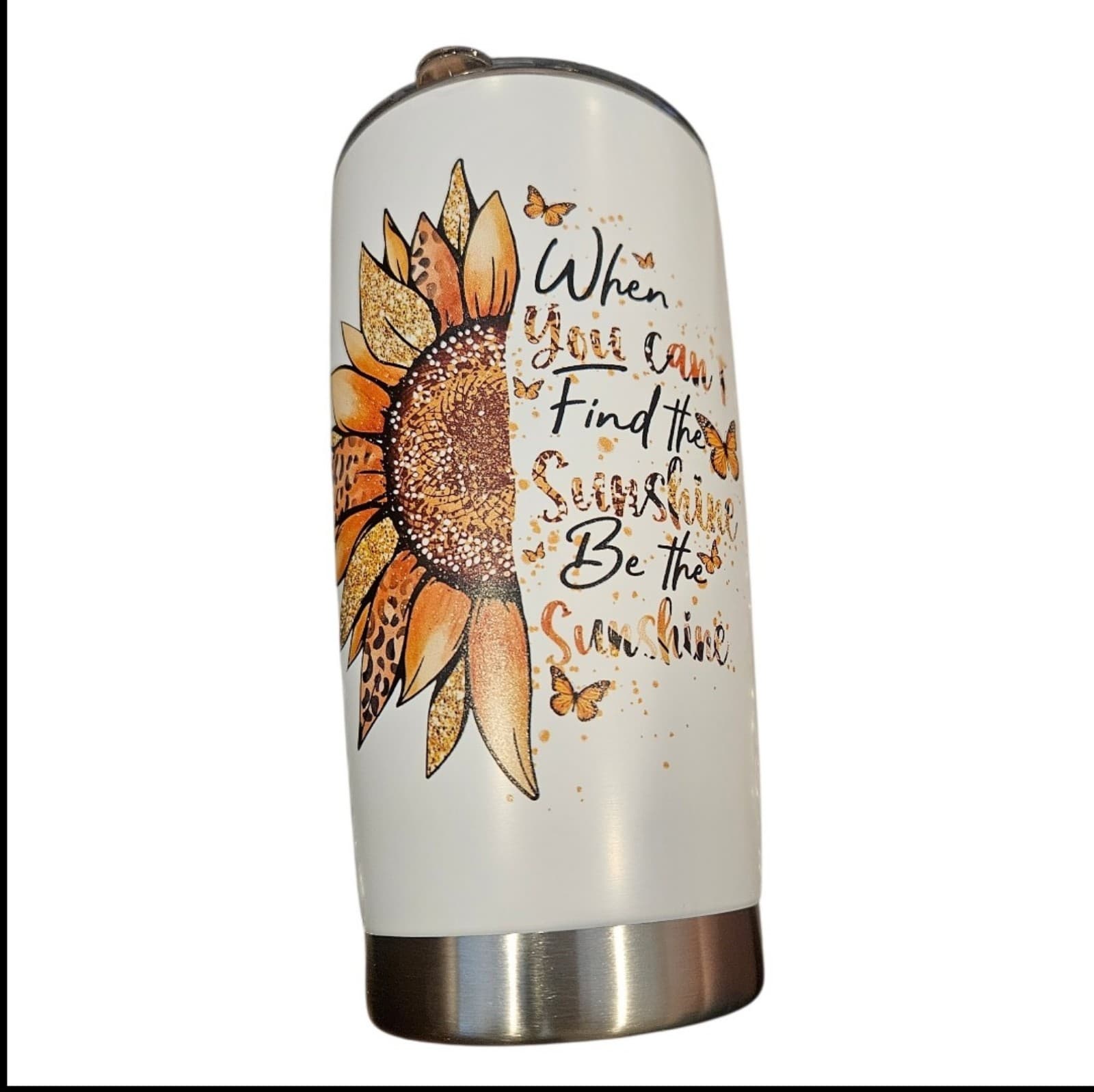 Sunflower 20oz Stainless Steel Vacuum Insulated Travel Mug Inspirational Saying - Thumbnail 5