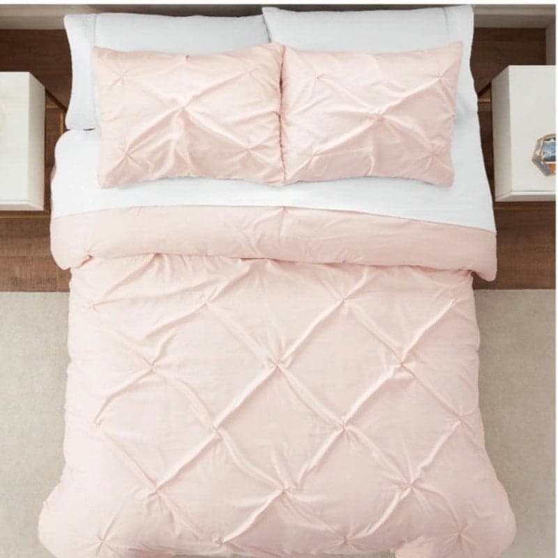 King Serta Simply Clean Embellished 3-Piece Duvet Cover Set Pink - Thumbnail 5