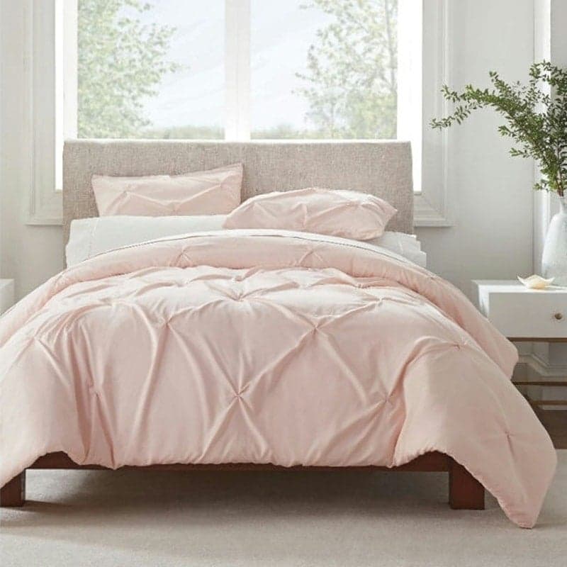 King Serta Simply Clean Embellished 3-Piece Duvet Cover Set Pink - Thumbnail 4