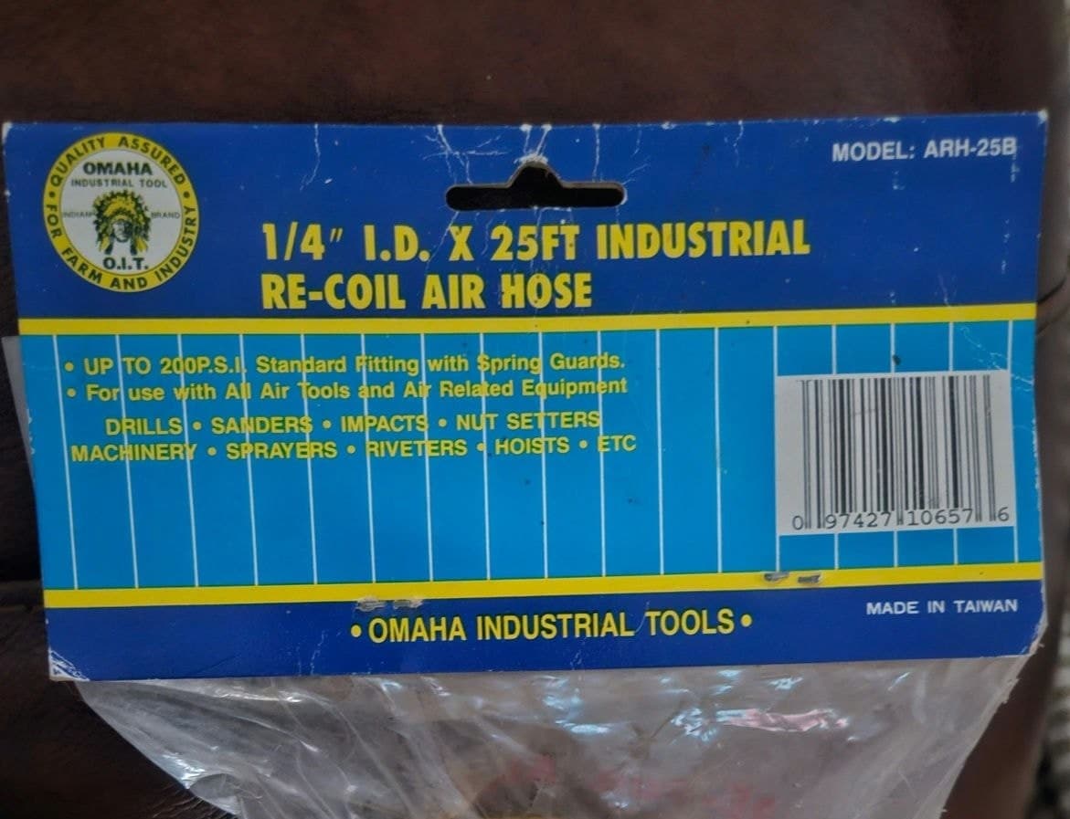 1/4" I.D. X 25ft INDUSTRIAL RE-COIL AIR HOSE - Thumbnail 5