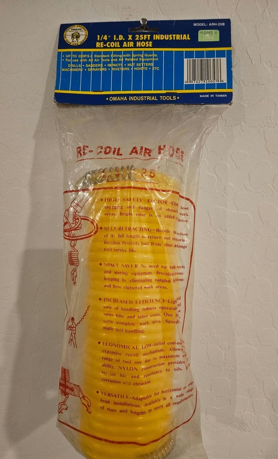 1/4" I.D. X 25ft INDUSTRIAL RE-COIL AIR HOSE - Thumbnail 3