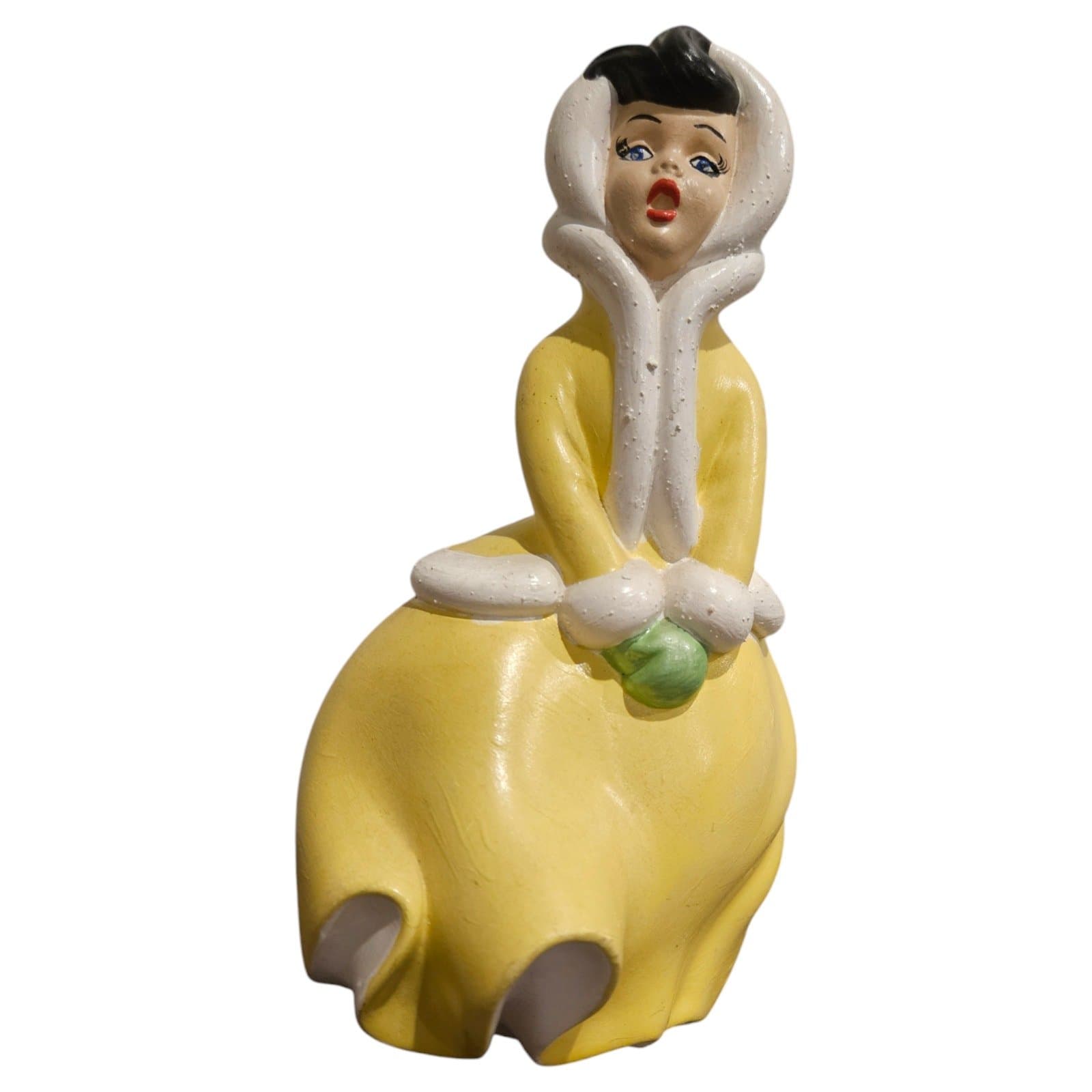 Vintage Atlantic Mold Ceramic Christmas Caroler Hand Painted - Thumbnail 7