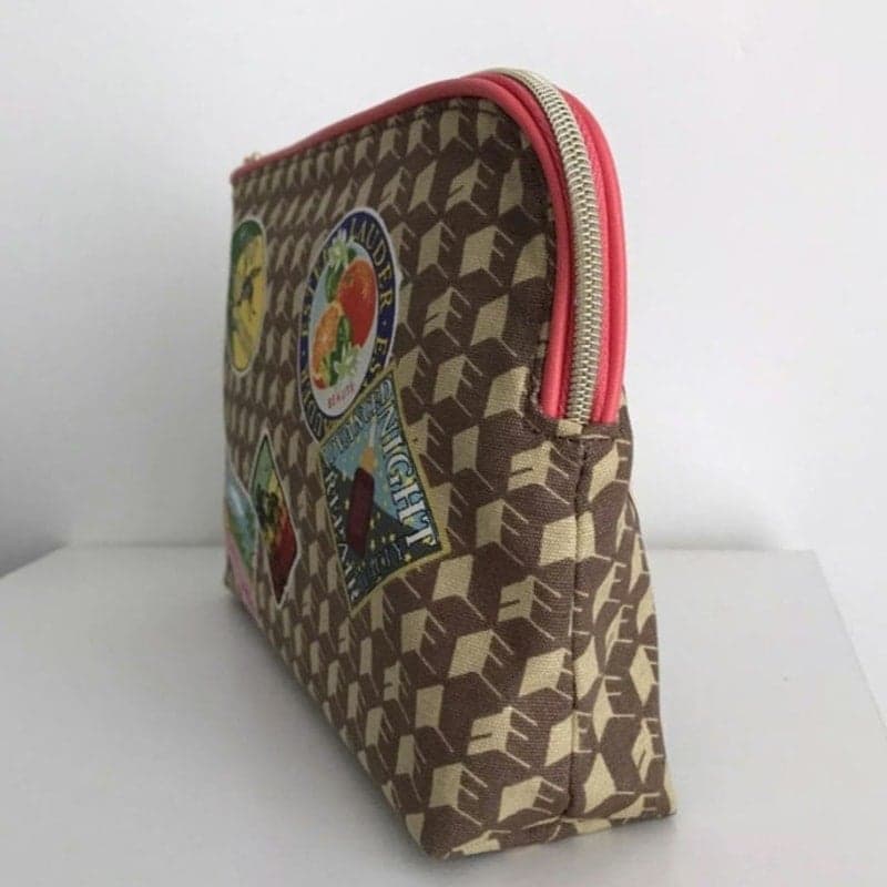 Estee Lauder Travel Passport Stamp Print Makeup Bag Cosmetic Pouch - Thumbnail 2