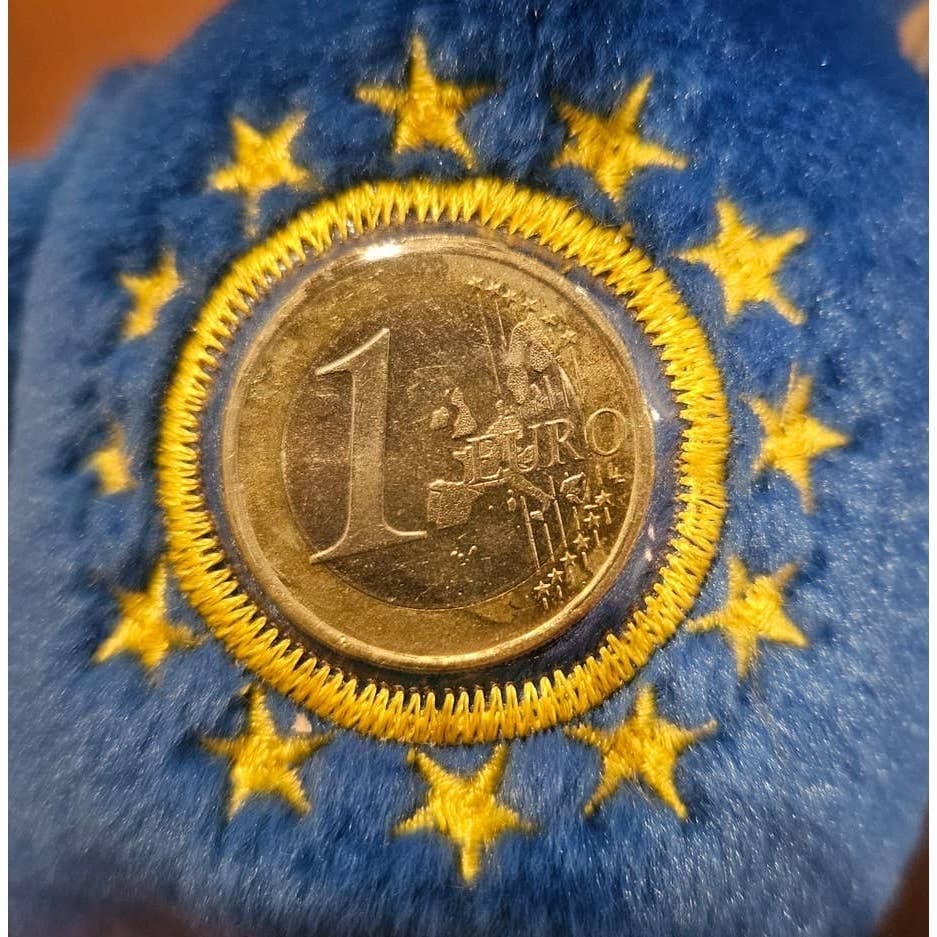 Limited Treasures 1999 Euro Teddy Bear Plush Bean Bag Uncirculated Coin Tagged - Thumbnail 2