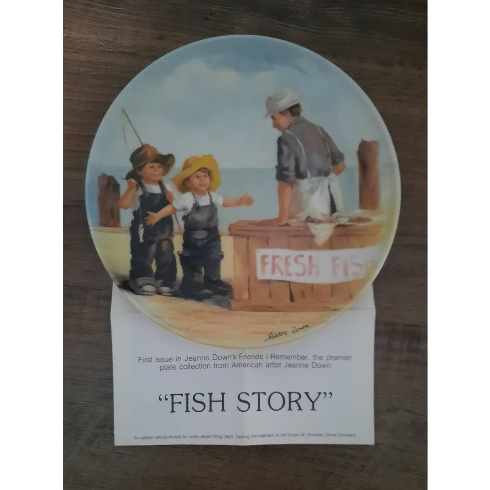 "Fish Story" Edwin M. Knowles Collector Plate By Jeanne Down - Thumbnail 2