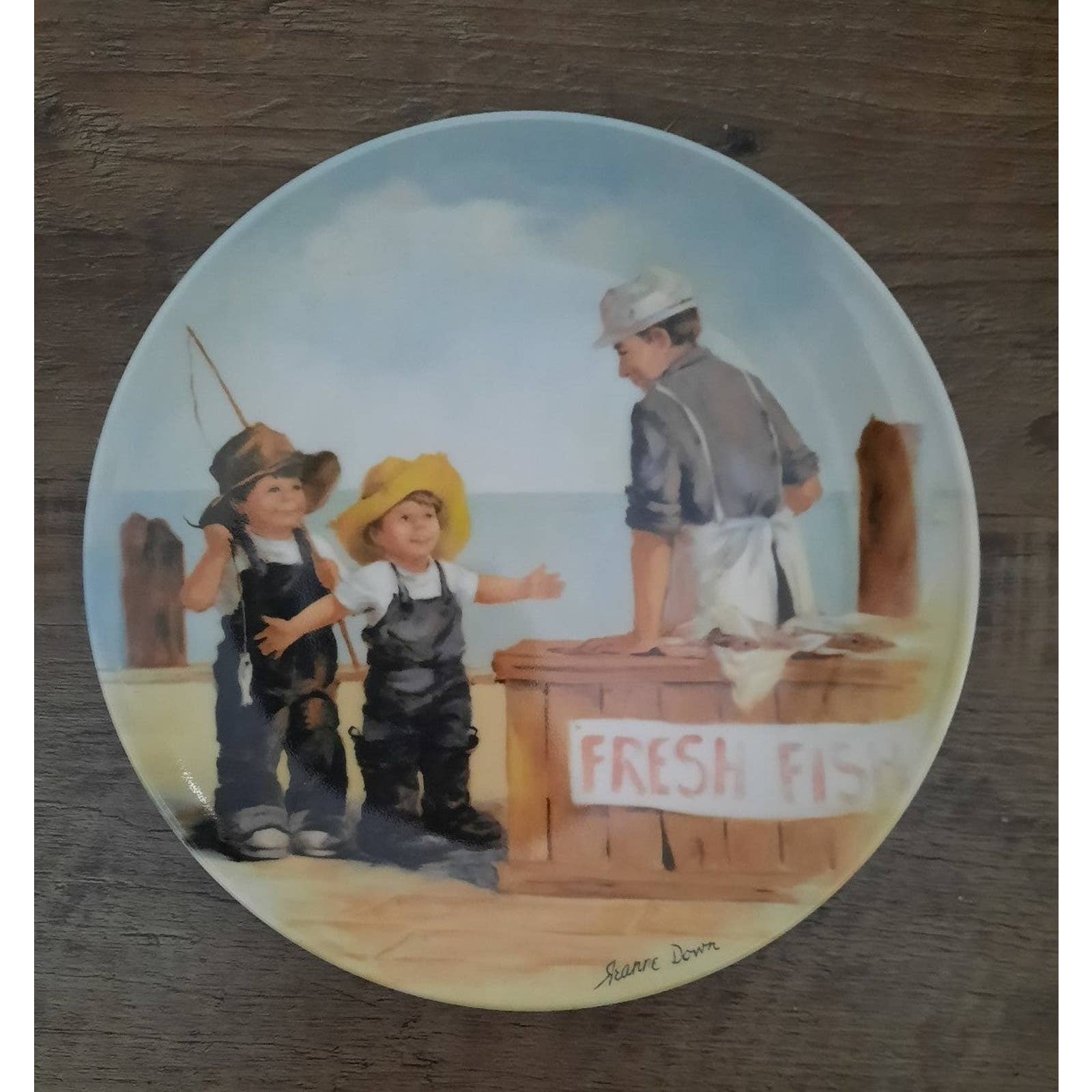 "Fish Story" Edwin M. Knowles Collector Plate By Jeanne Down - Thumbnail 5