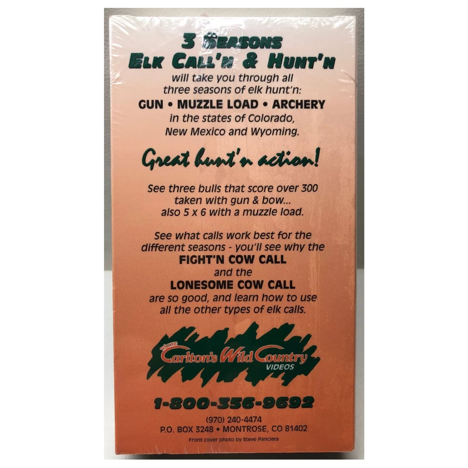 Wayne Carlton’s Wild Country 3 Seasons Elk Call’n & Hunt’n VHS Tape New Sealed - Thumbnail 2