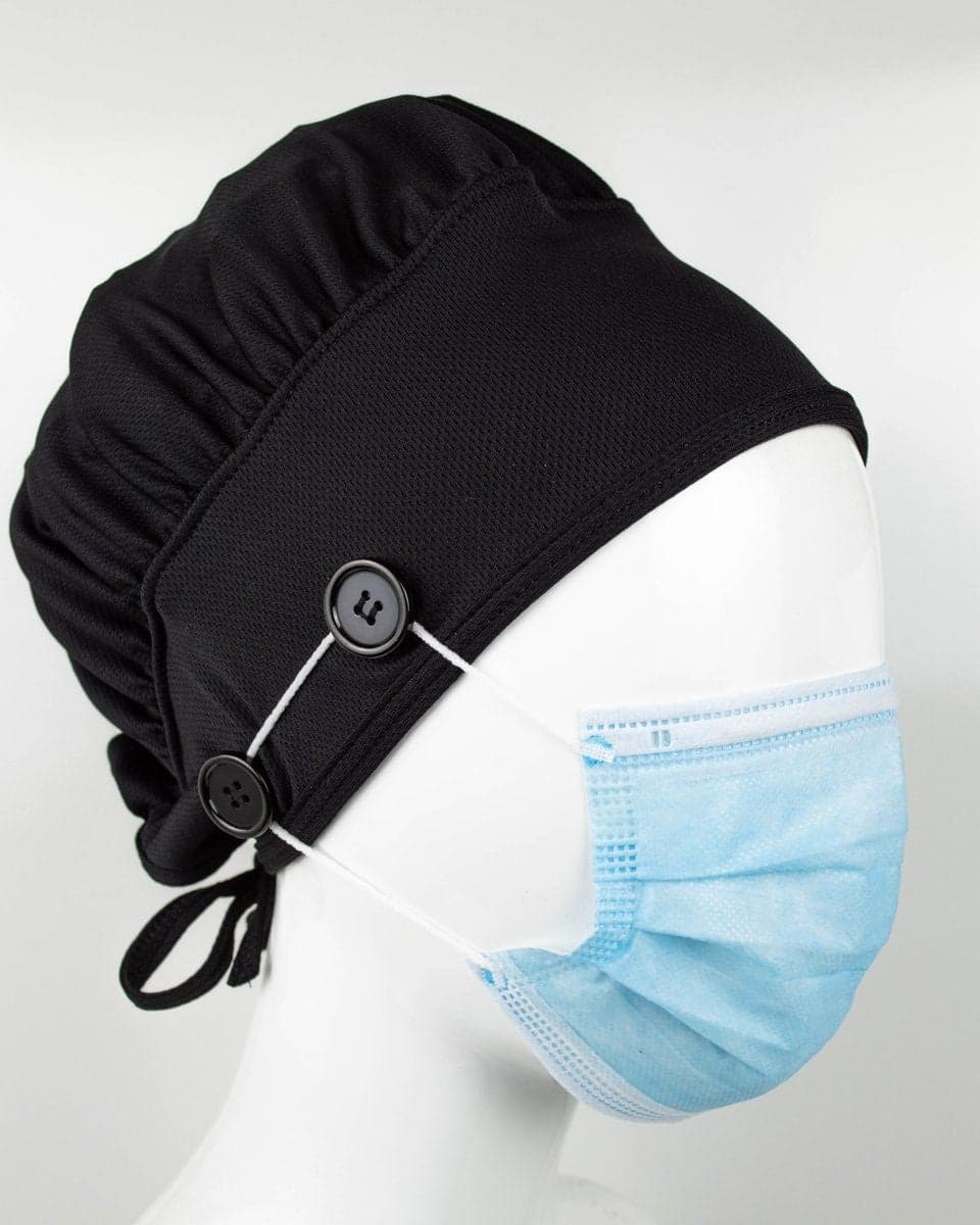 NEW Black Ear Relief Bouffant Cap by Equipe - Thumbnail 3