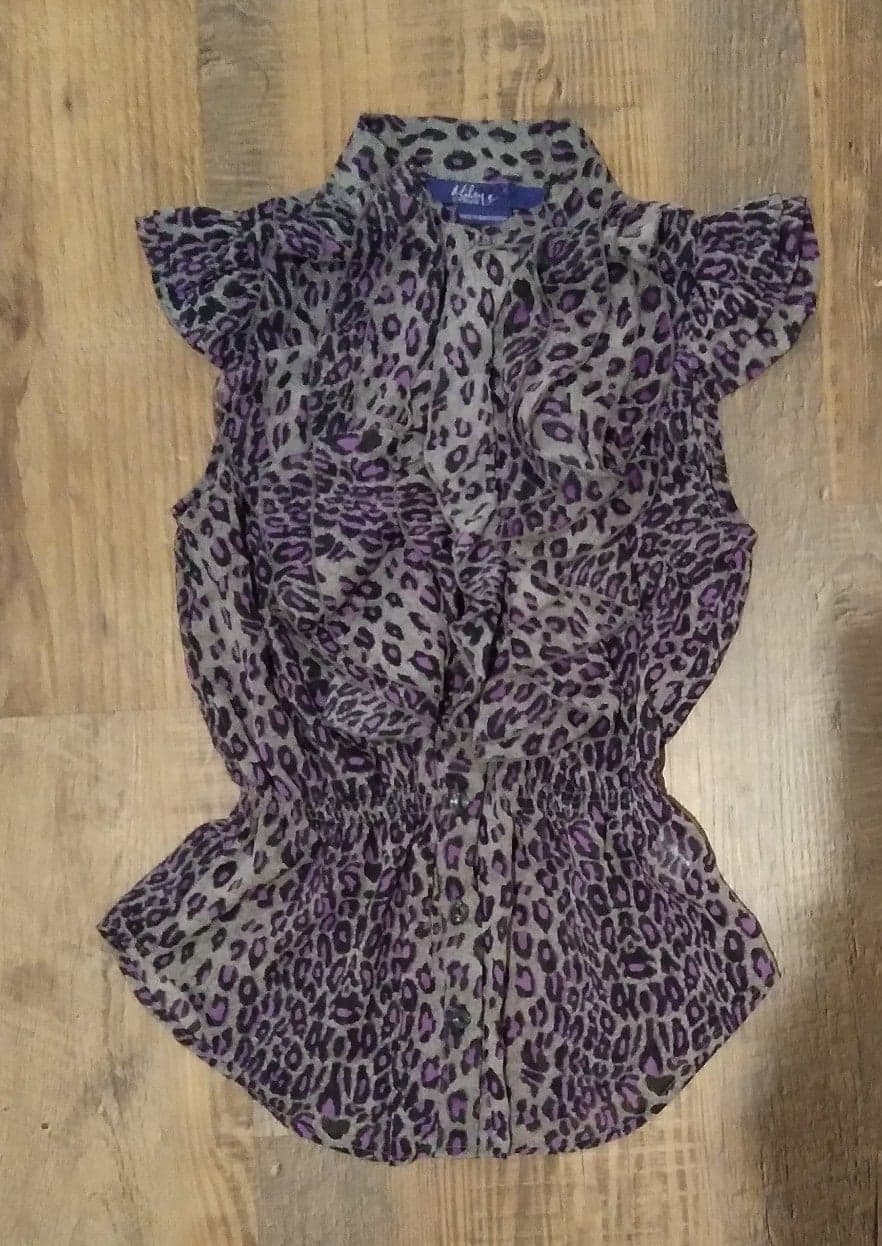 Size Medium Leopard Print Blouse - Thumbnail 4