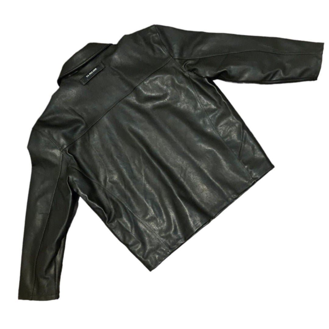 US Polo Black Faux Leather Zip Up Lined Jacket Men's XXL NWOT - Thumbnail 7
