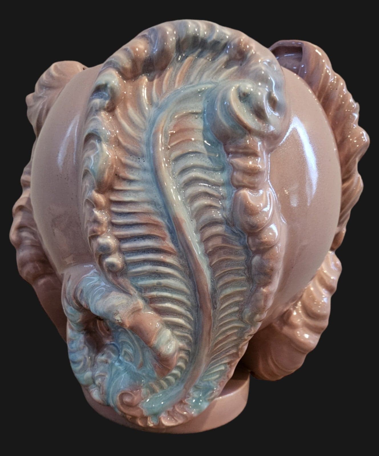 Royal Haeger Midcentury 1950’s Mauve Agate Pottery Planter Vase - Thumbnail 4