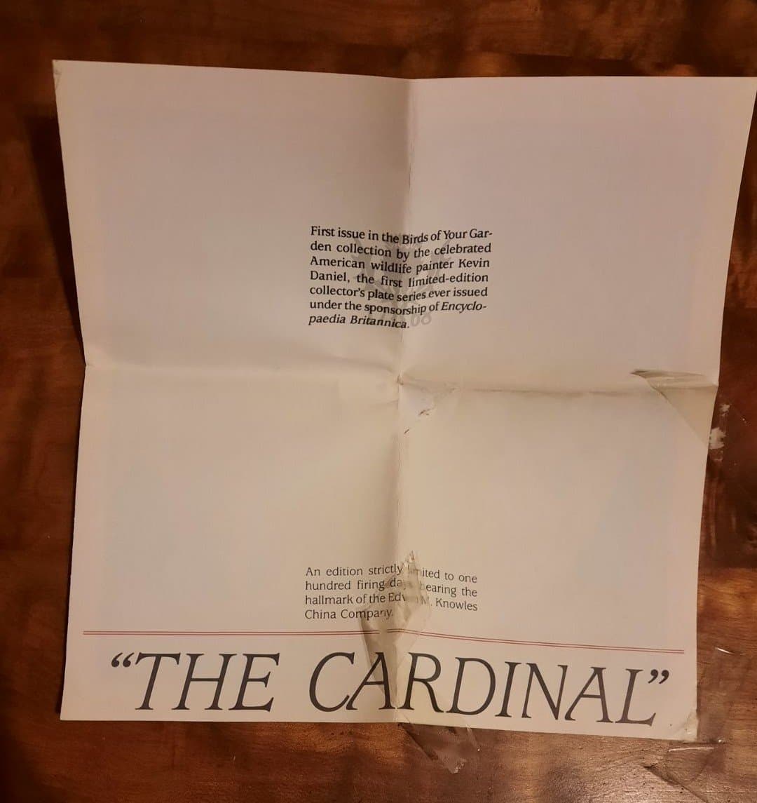The Cardinal Collector Plate with COA - Thumbnail 8