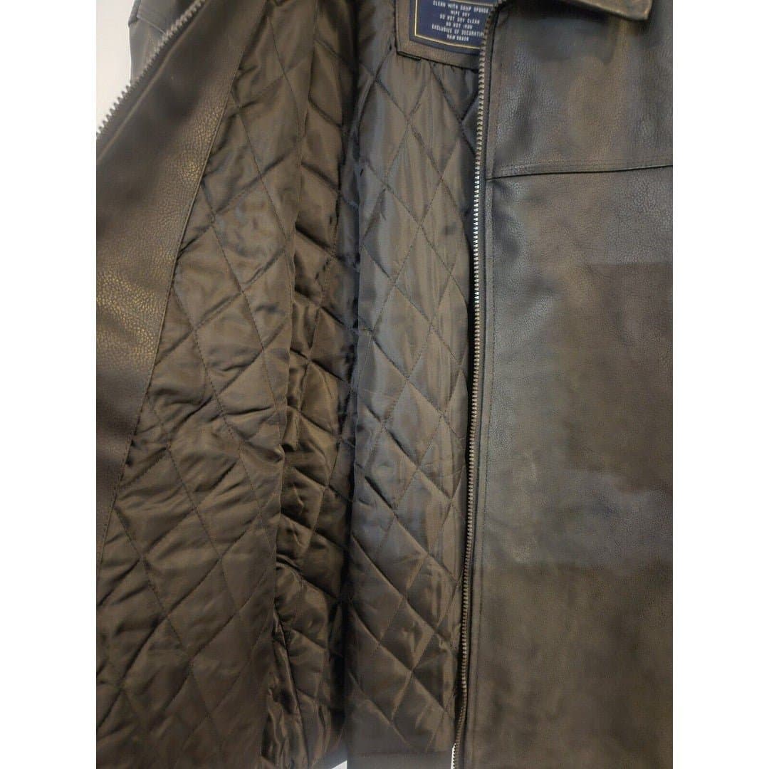 US Polo Black Faux Leather Zip Up Lined Jacket Men's XXL NWOT - Thumbnail 5