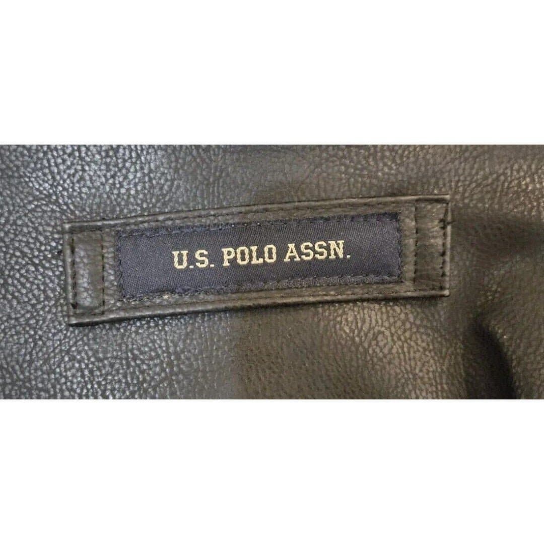 US Polo Black Faux Leather Zip Up Lined Jacket Men's XXL NWOT - Thumbnail 11