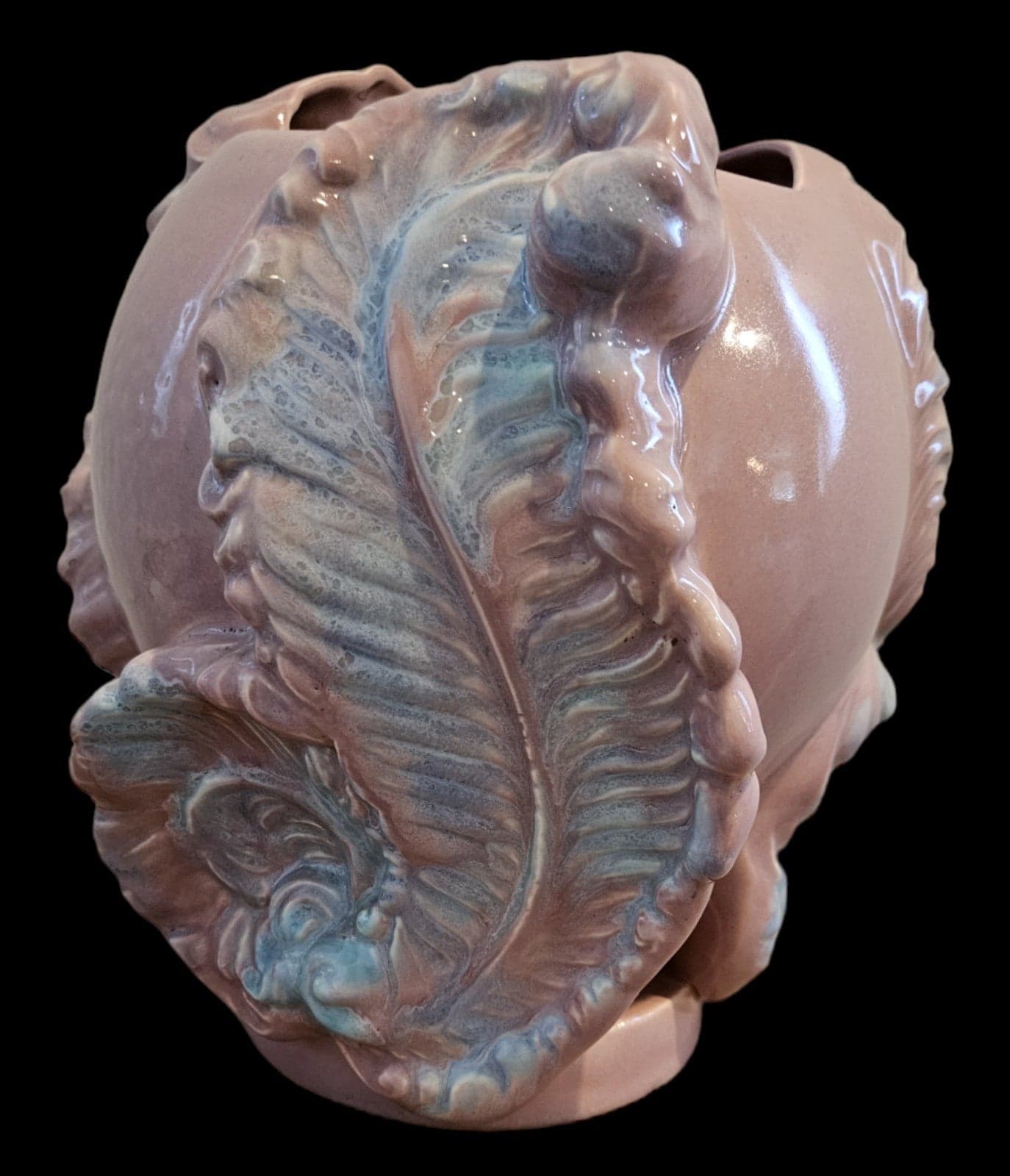 Royal Haeger Midcentury 1950’s Mauve Agate Pottery Planter Vase - Thumbnail 3
