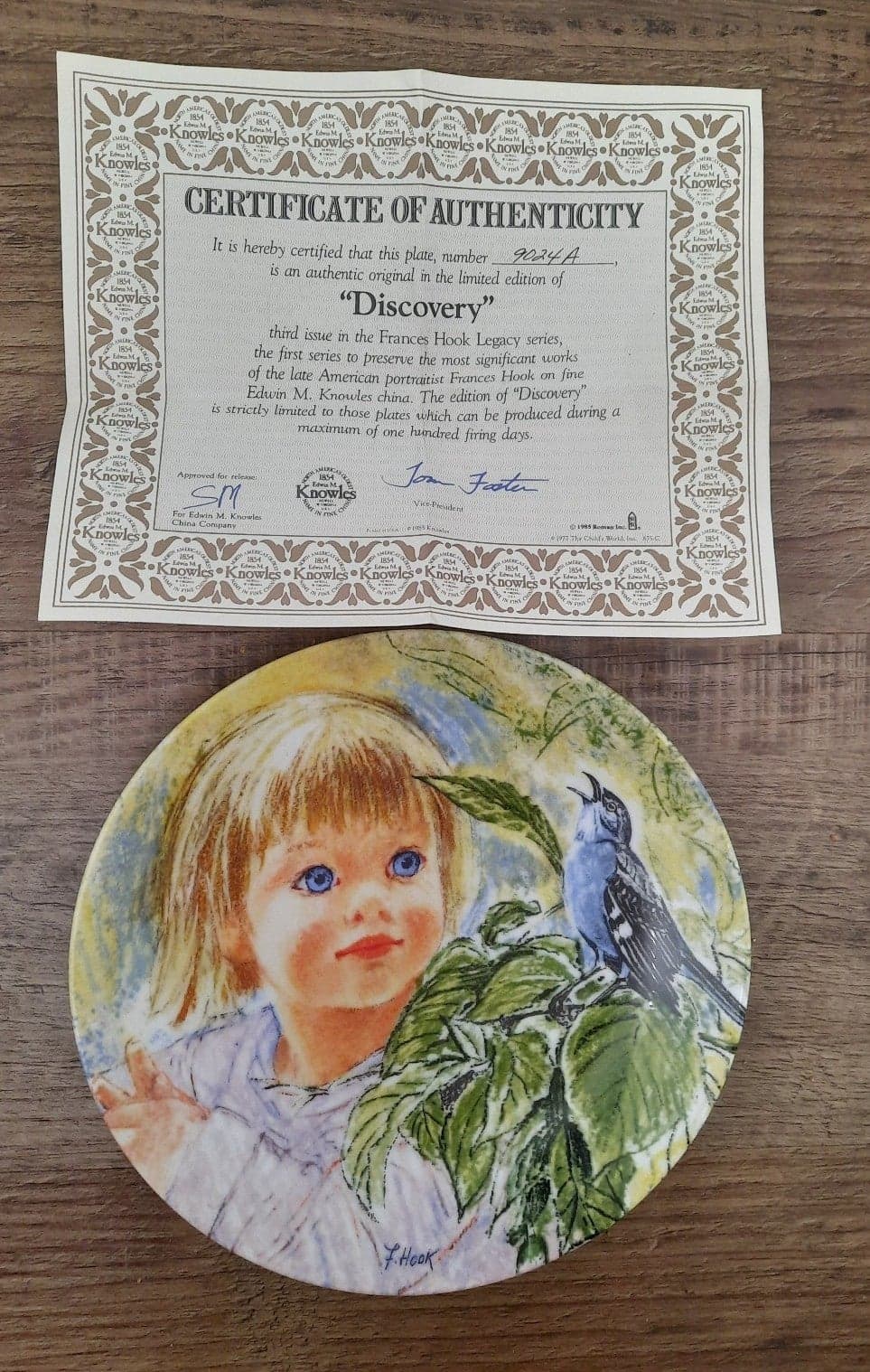 1986 Knowles "Discovery" Frances Hook Legacy Collectors Plate - Thumbnail 3