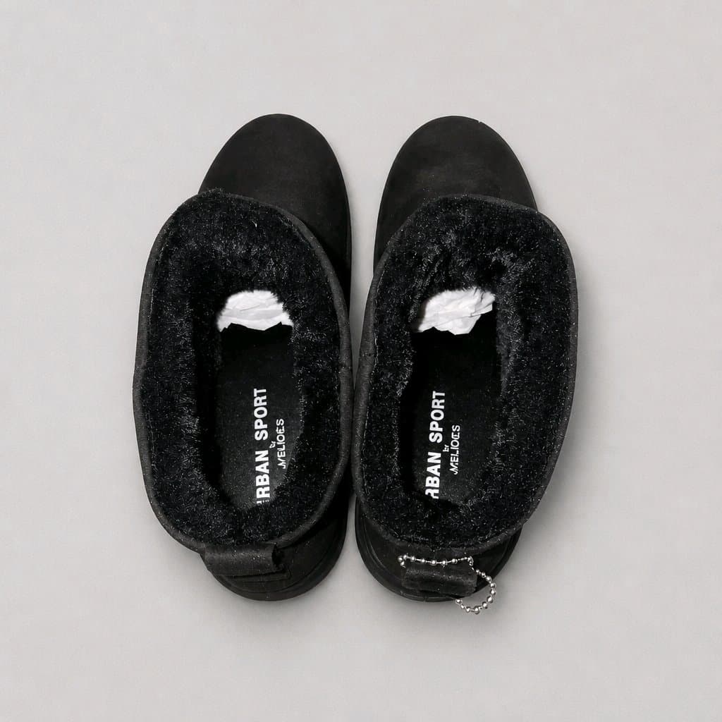 J Slides Black Suede Ankle Boots with Faux Fur Lining Size 7 - Thumbnail 3