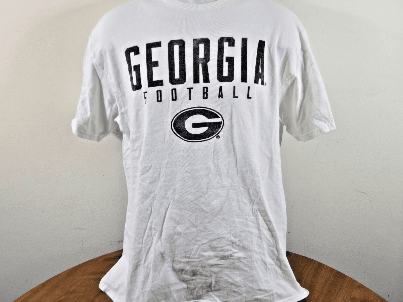 Georgia Football T Shirt Adult L White Delta Pro Weight Allstate Promo